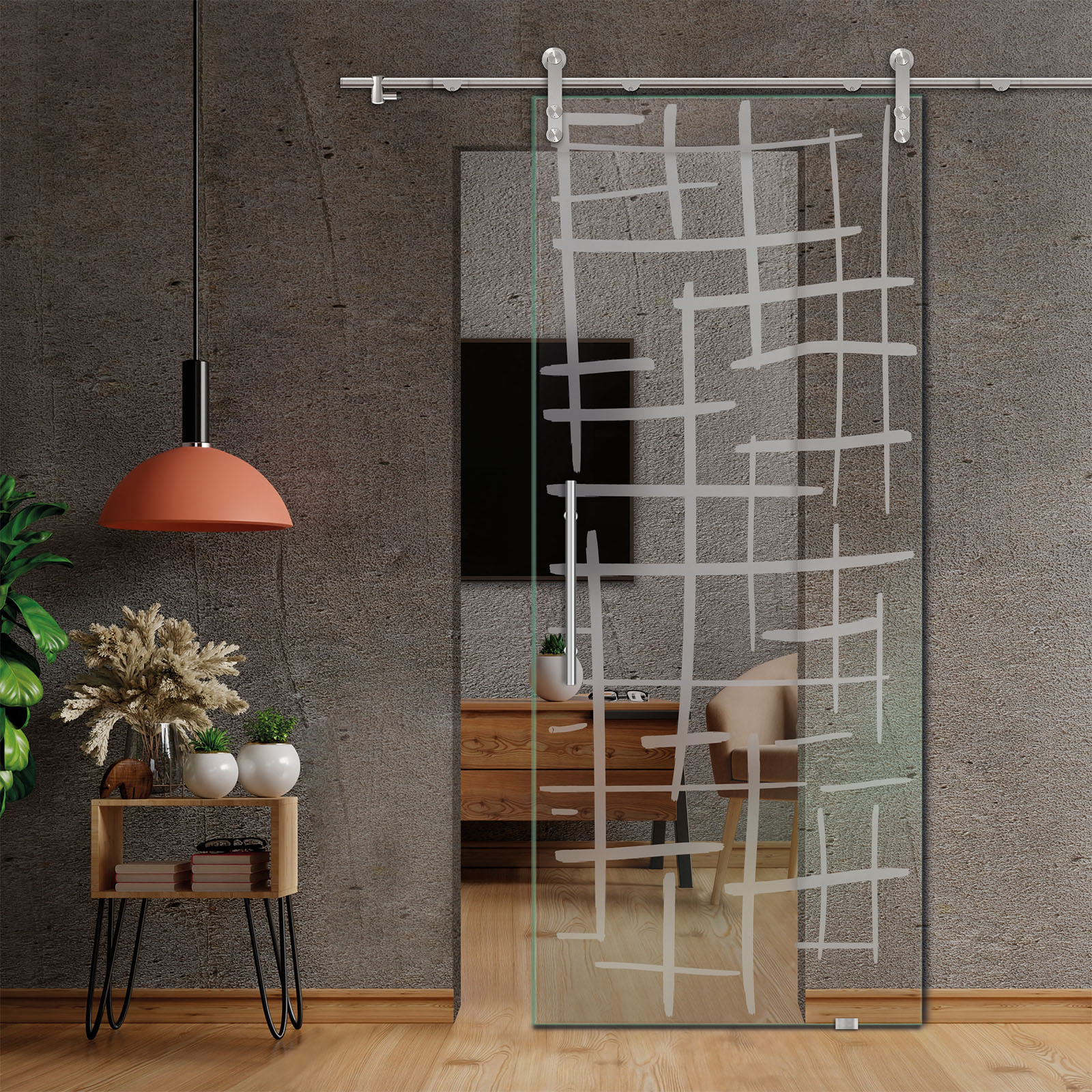 Sliding Glass Barn Door (Non-private)