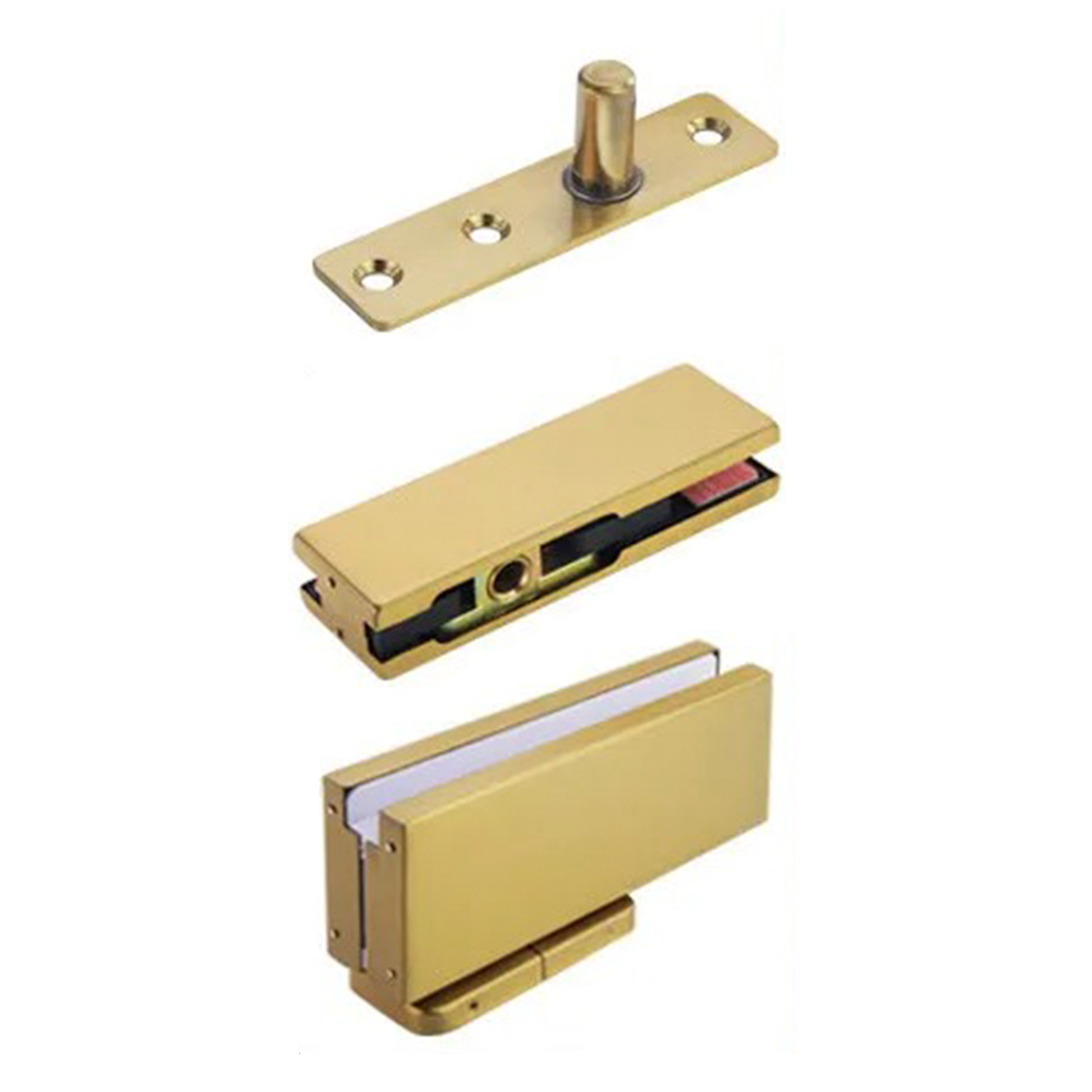 Gold Colored Pivot Glass Doors Hardware