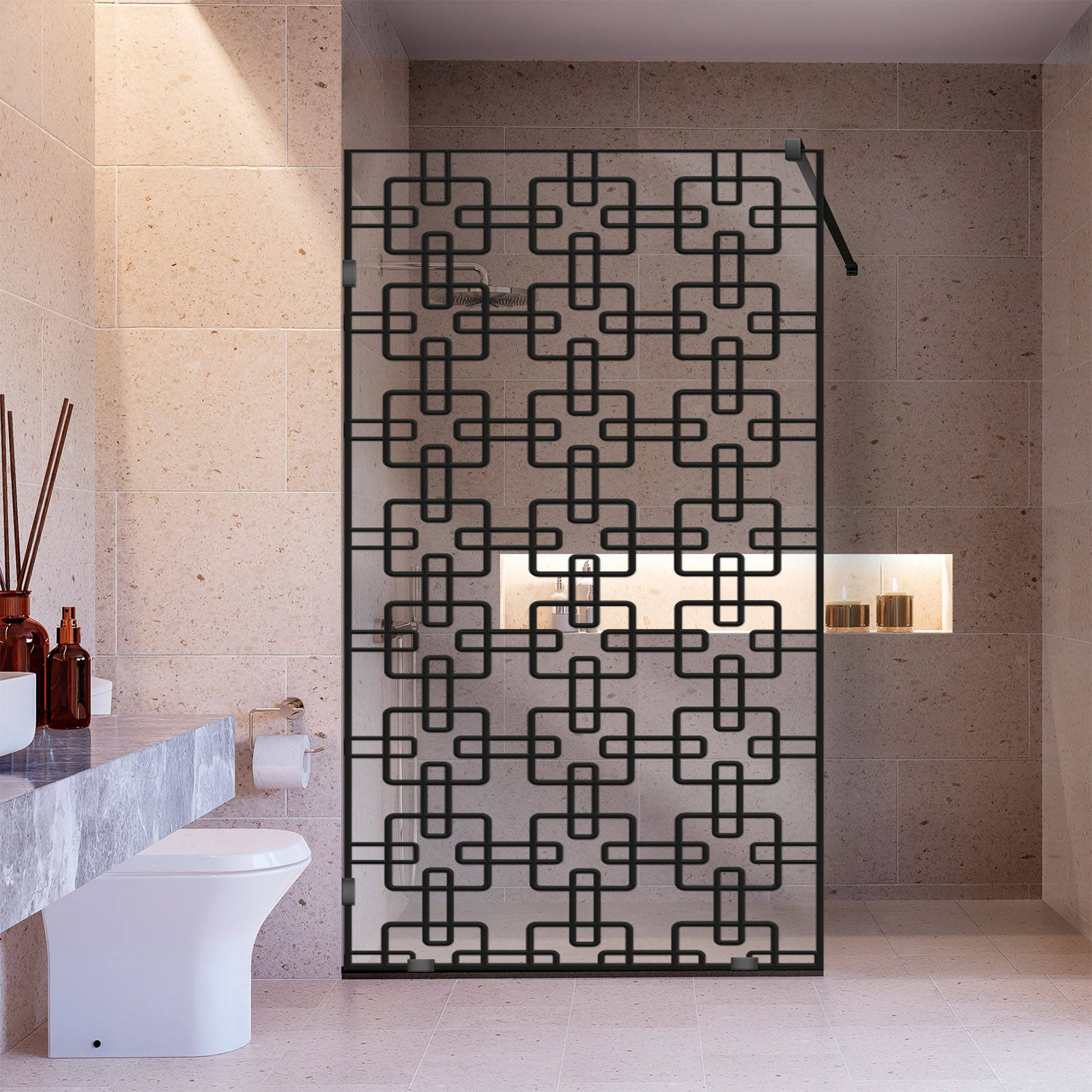 Frameless Fixed Shower Glass Panel FSS-4032