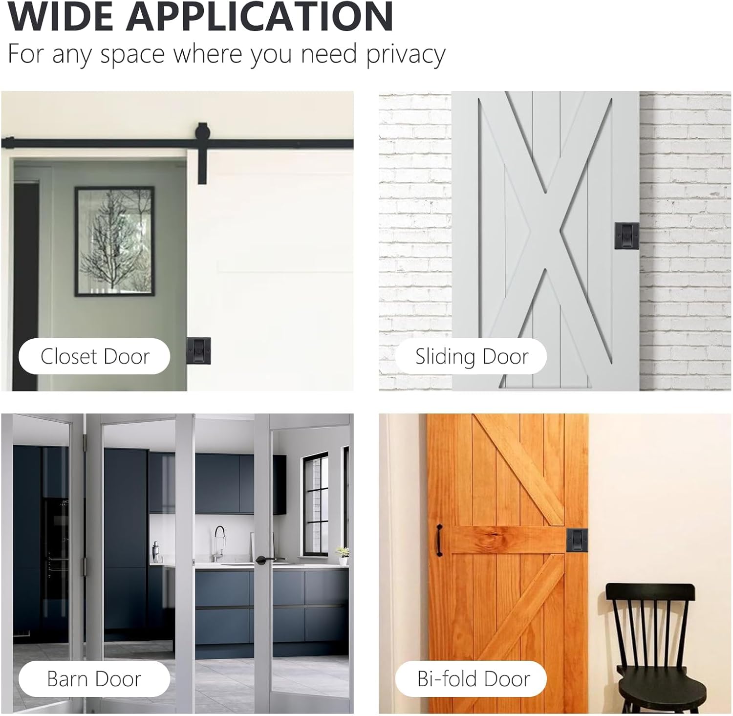 Privacy Pocket, Sliding, Closet Door Lock Pull