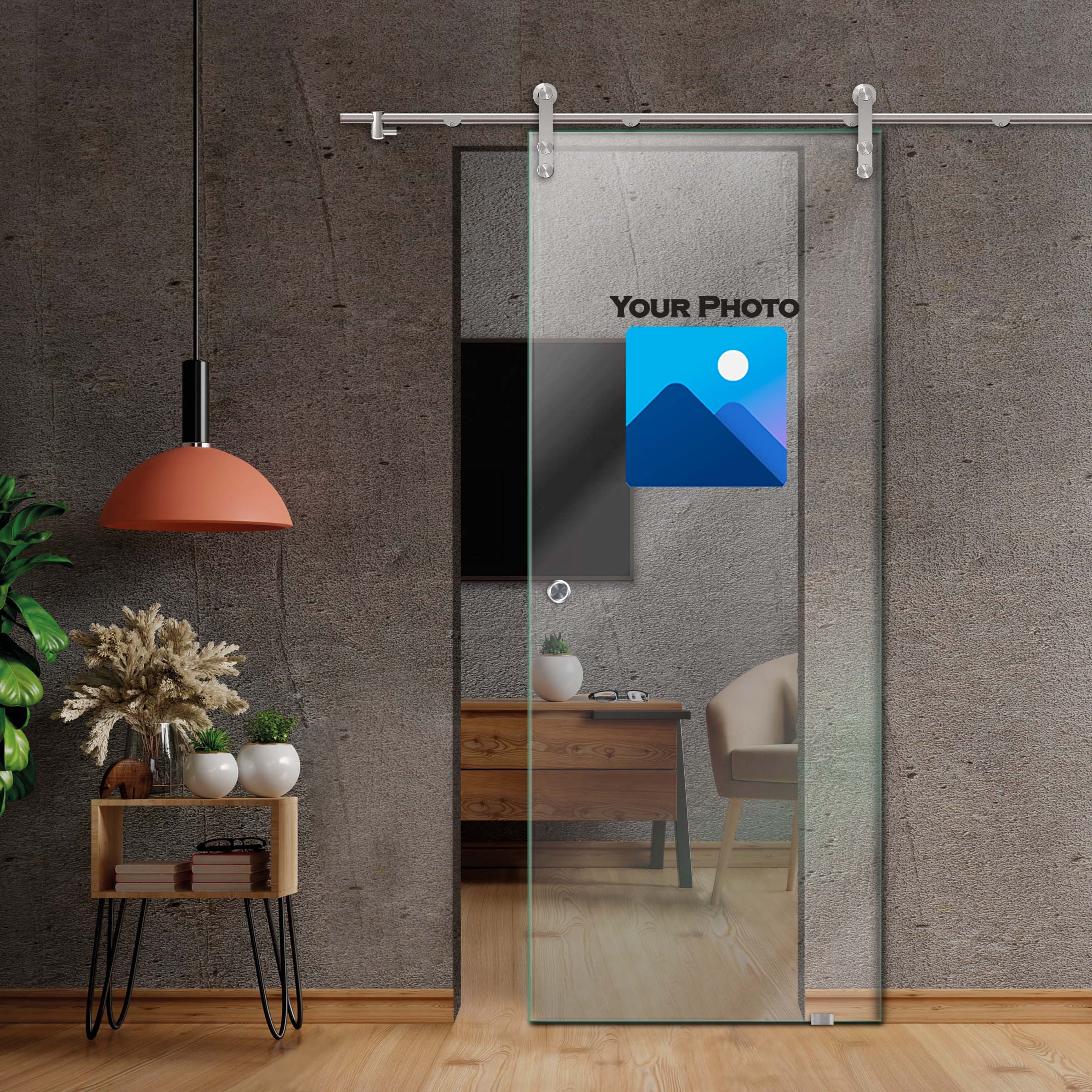 Sliding Glass Barn Door (Non-private) Recessed Grip