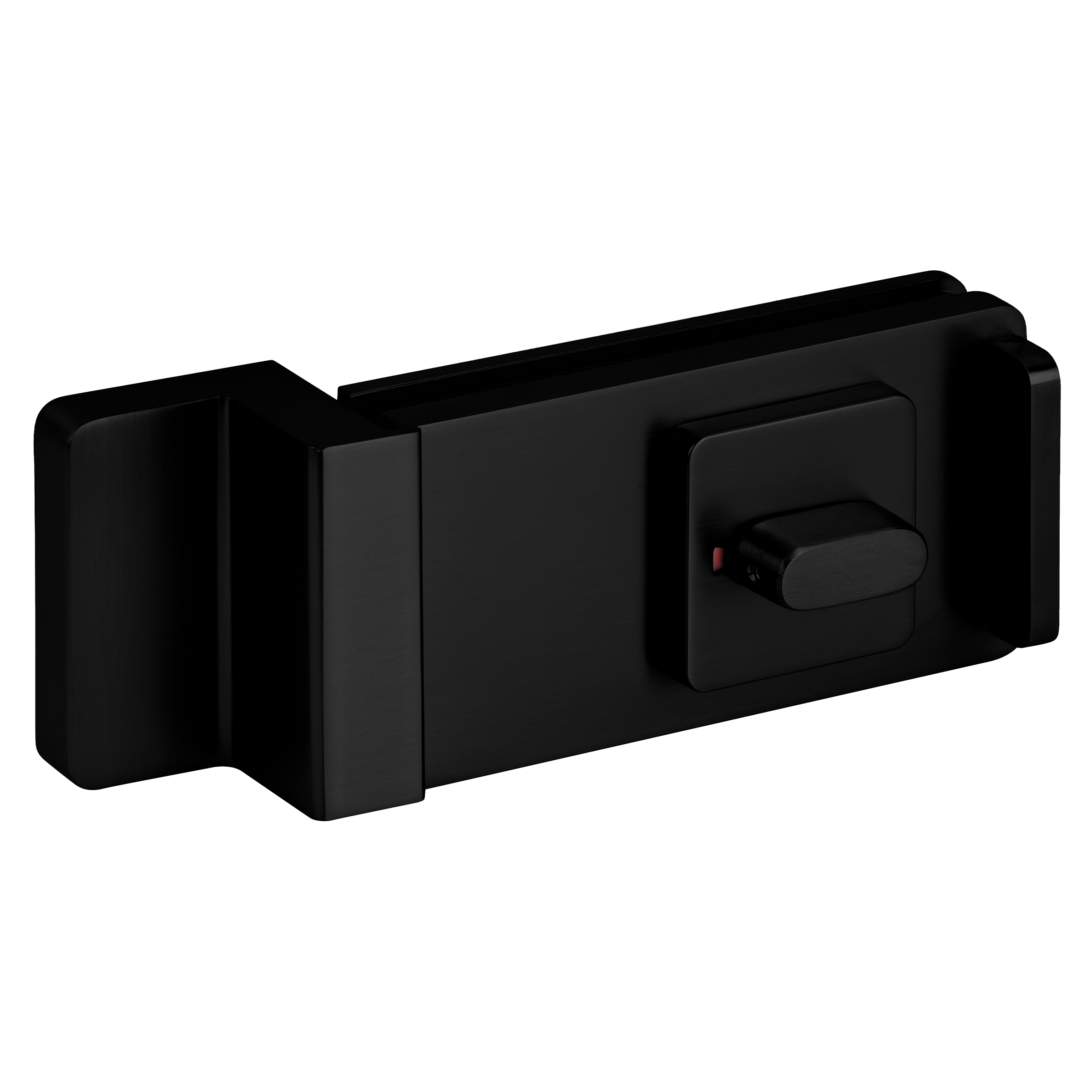 Black Matt Stainless Steel Lock for Sliding Glass Door (Bathroom) + Strike Box