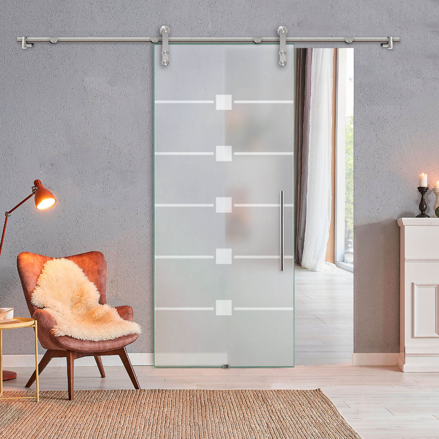 Sliding Glass Barn Door (Full-private)