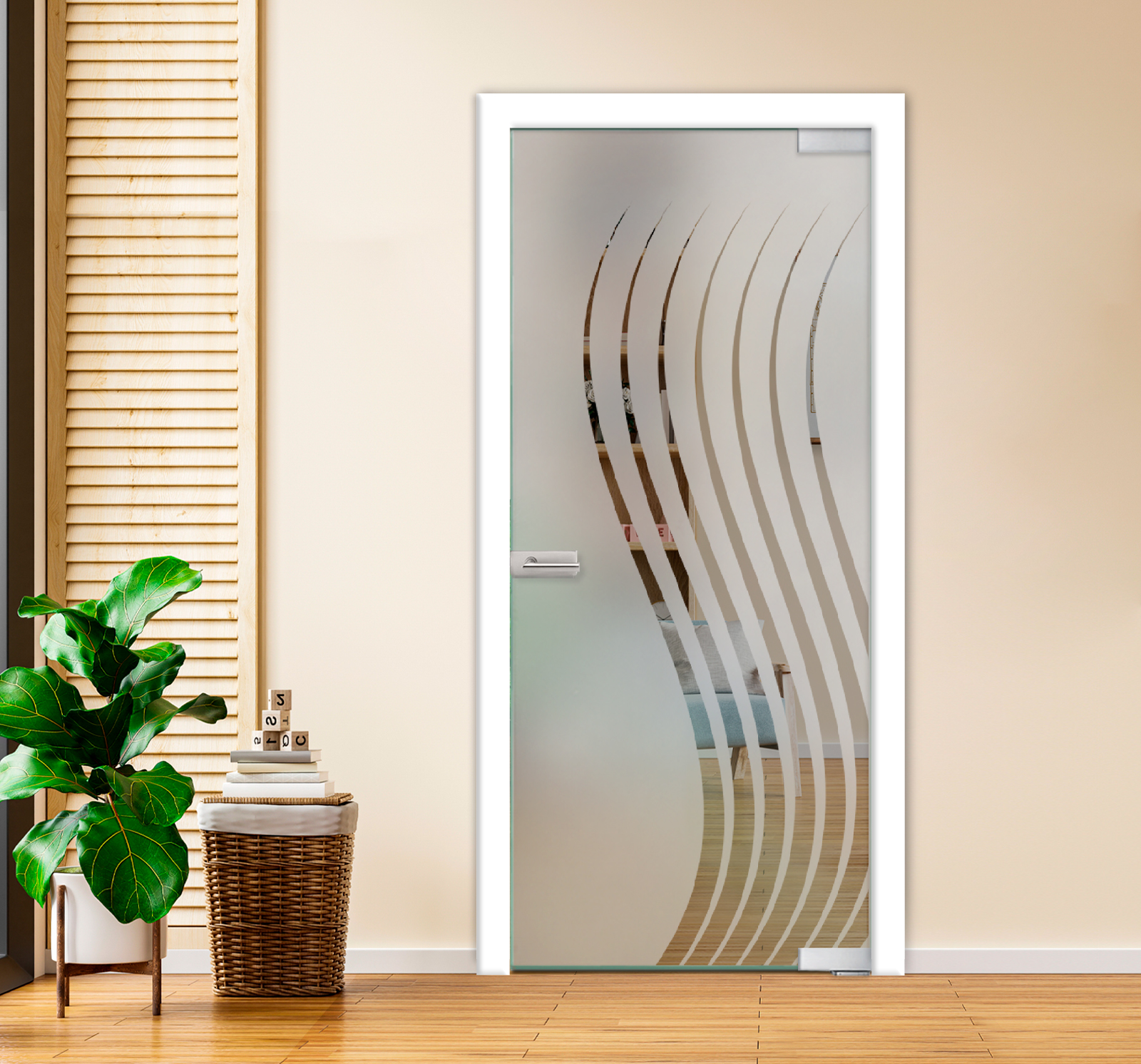 Pivot Glass Door (Model PD-0001 Semi-Private) With Door Lock