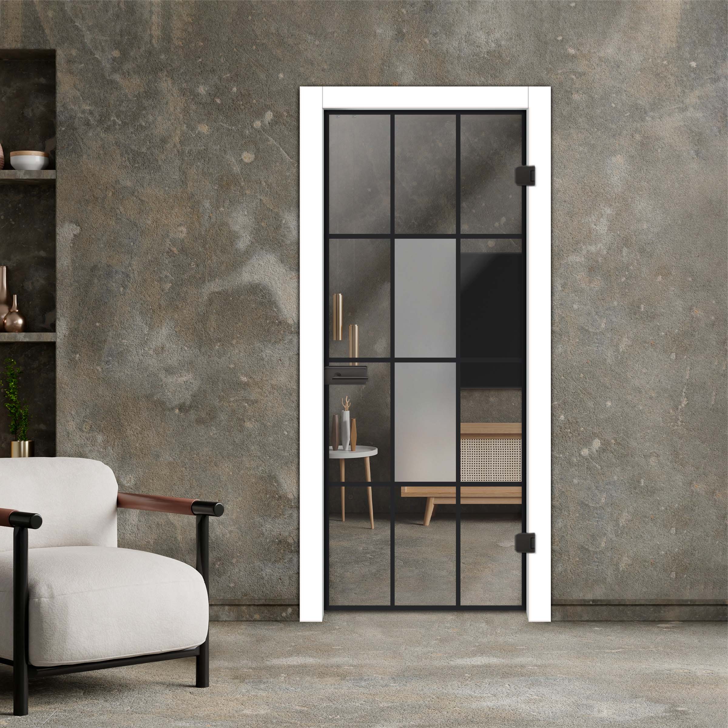 Industrial Style Frameless Hinged Glass Door IHGD-4213