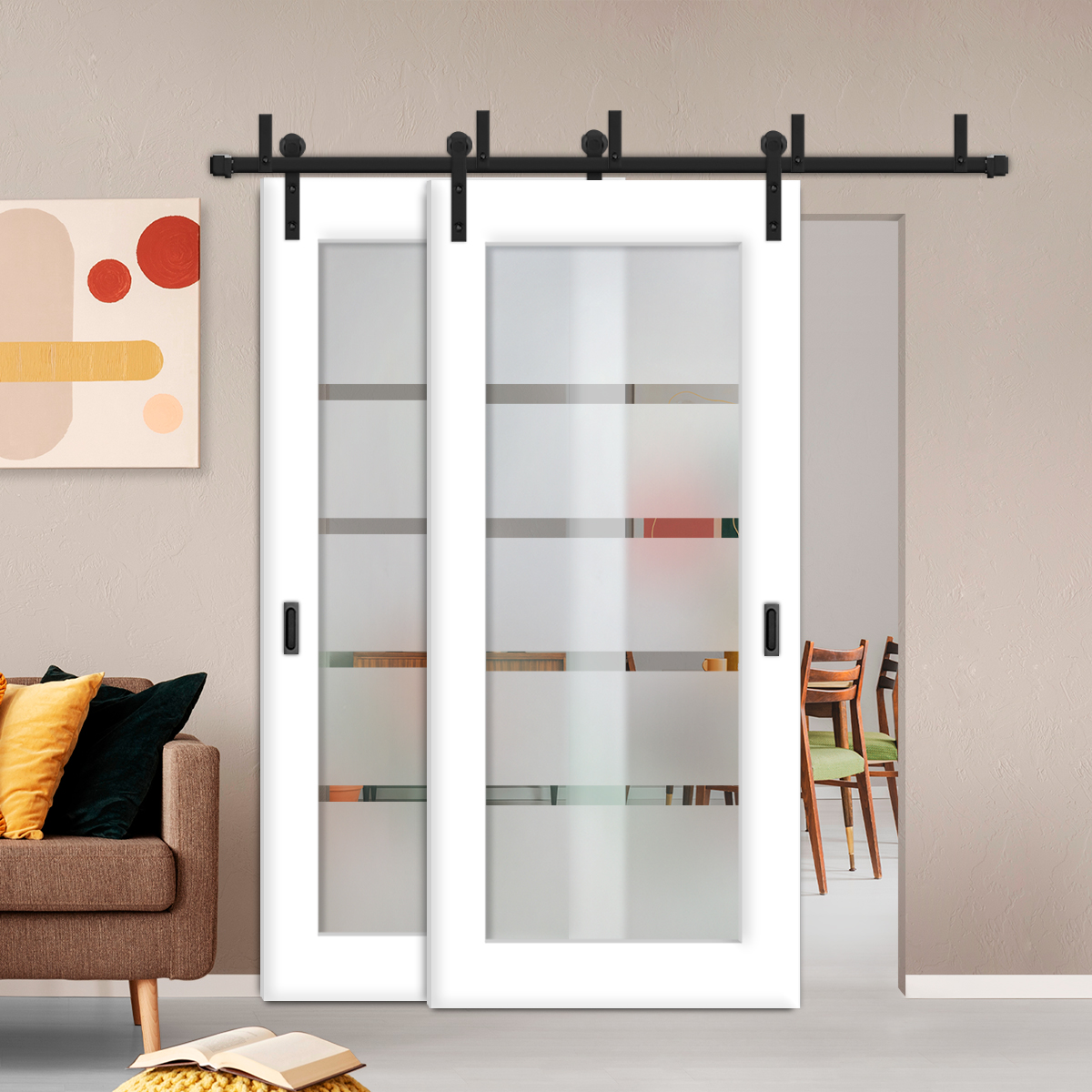 Sliding Barn Bypass Door (Model BGD-0038  Semi-Private)