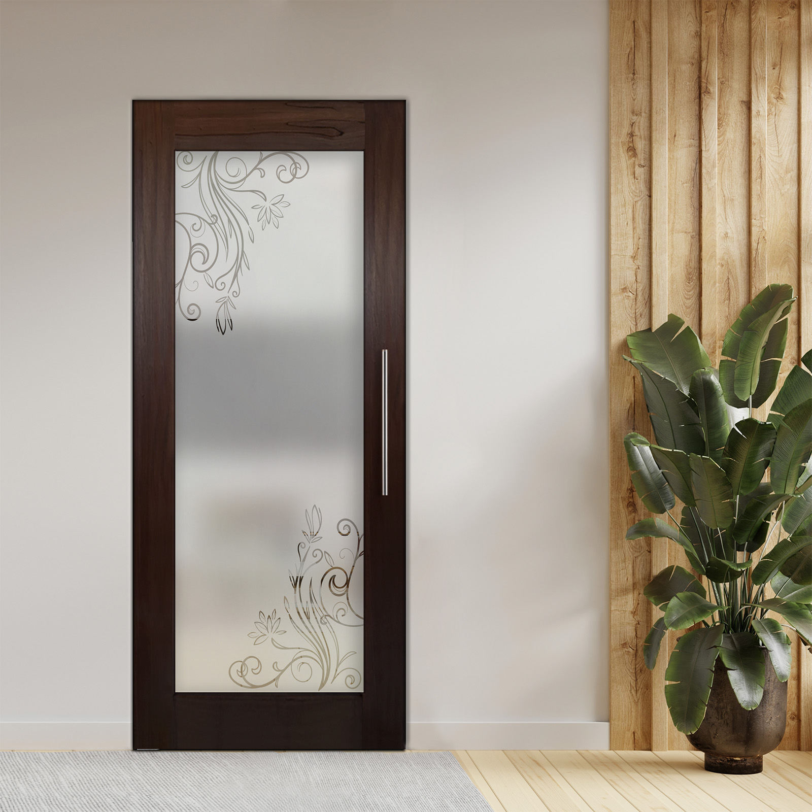 Pivot Wooden Glass Door  (Semi-Private)