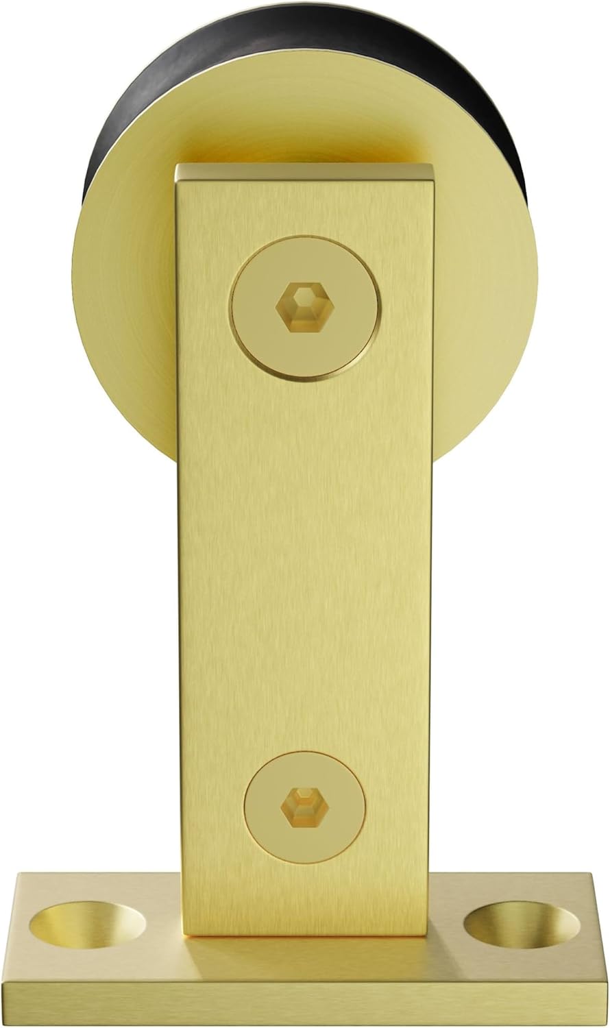 Sliding Wood Barn Door Hardware Kit with Round Rail and Single Roller