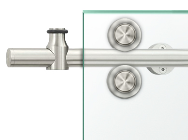 V2000 Stainless Steel Sliding Glass Barn Door Hardware Kit 79"