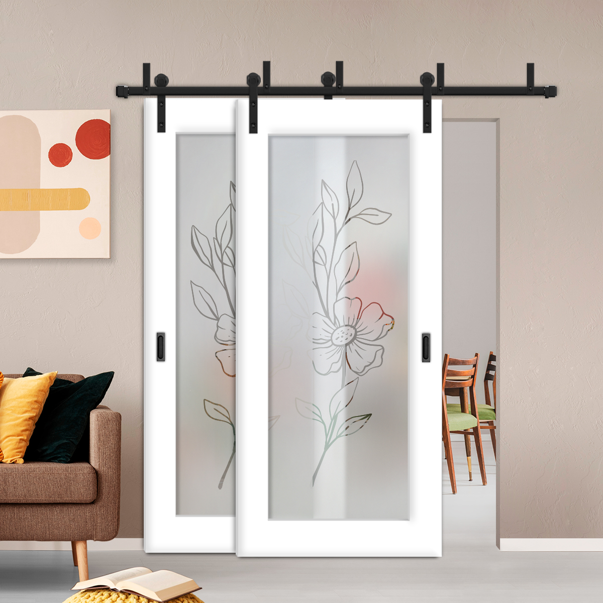 Sliding Barn Bypass Door (Model BGD-0040 Semi-Private)