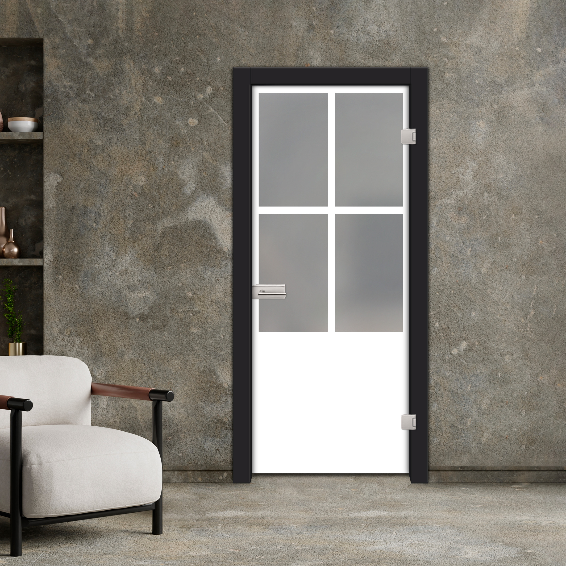 Frameless Industrial Style Hinged Glass Door IHGD-5339