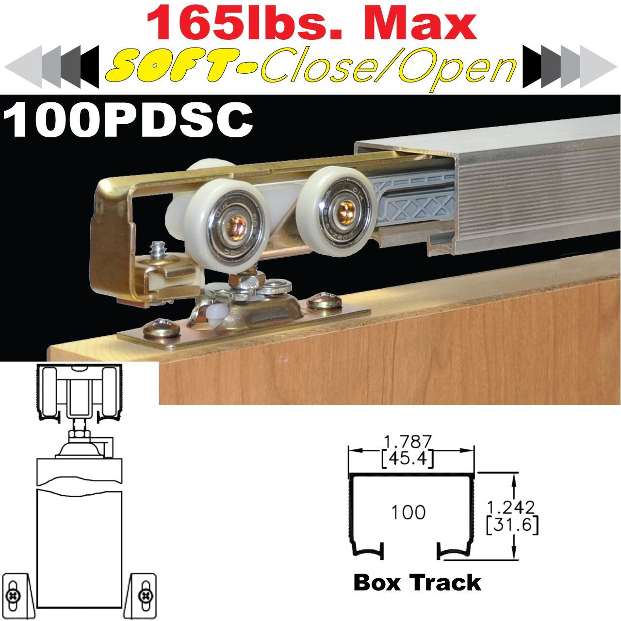 Wooden Pocket Door Soft Close Hardware Kit