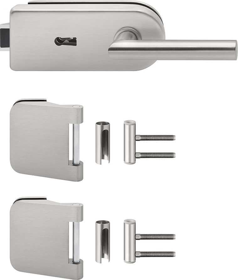 Glass Door fitting set with Skeleton Key