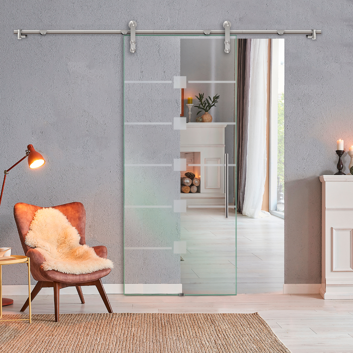 Sliding Glass Barn Door (Non-private)