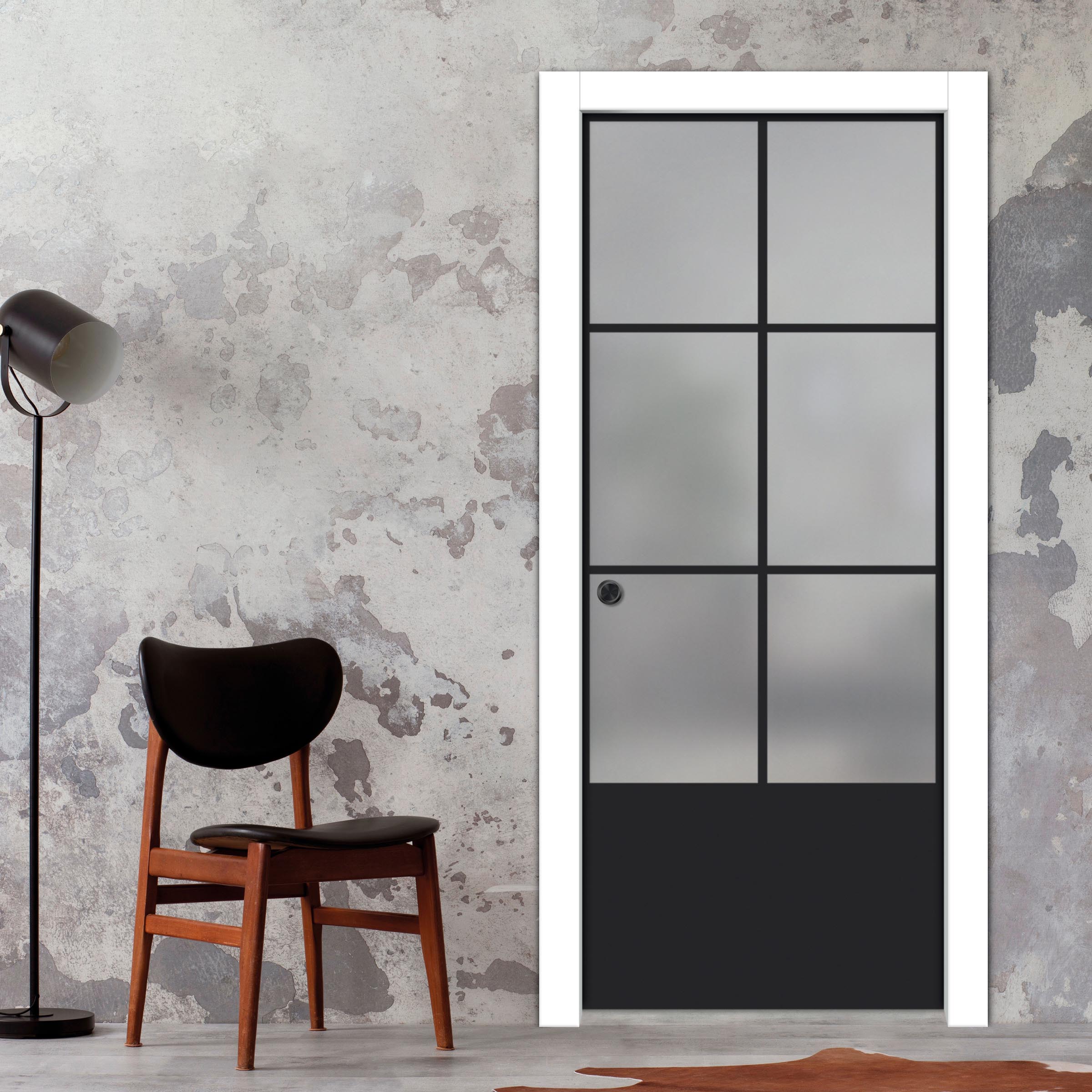 Frameless Glass Sliding Pocket Door Industrial Style PSGDIS-4270