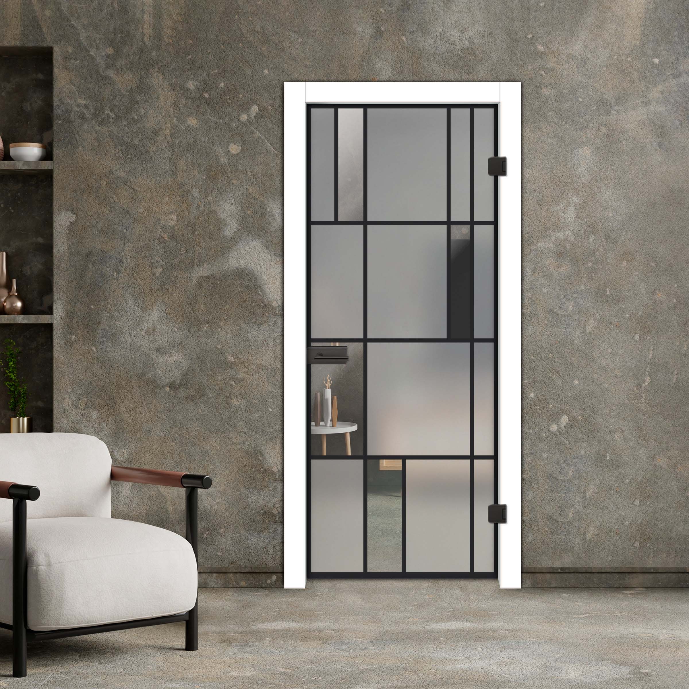 Frameless Industrial Style Hinged Glass Door IHGD-5319