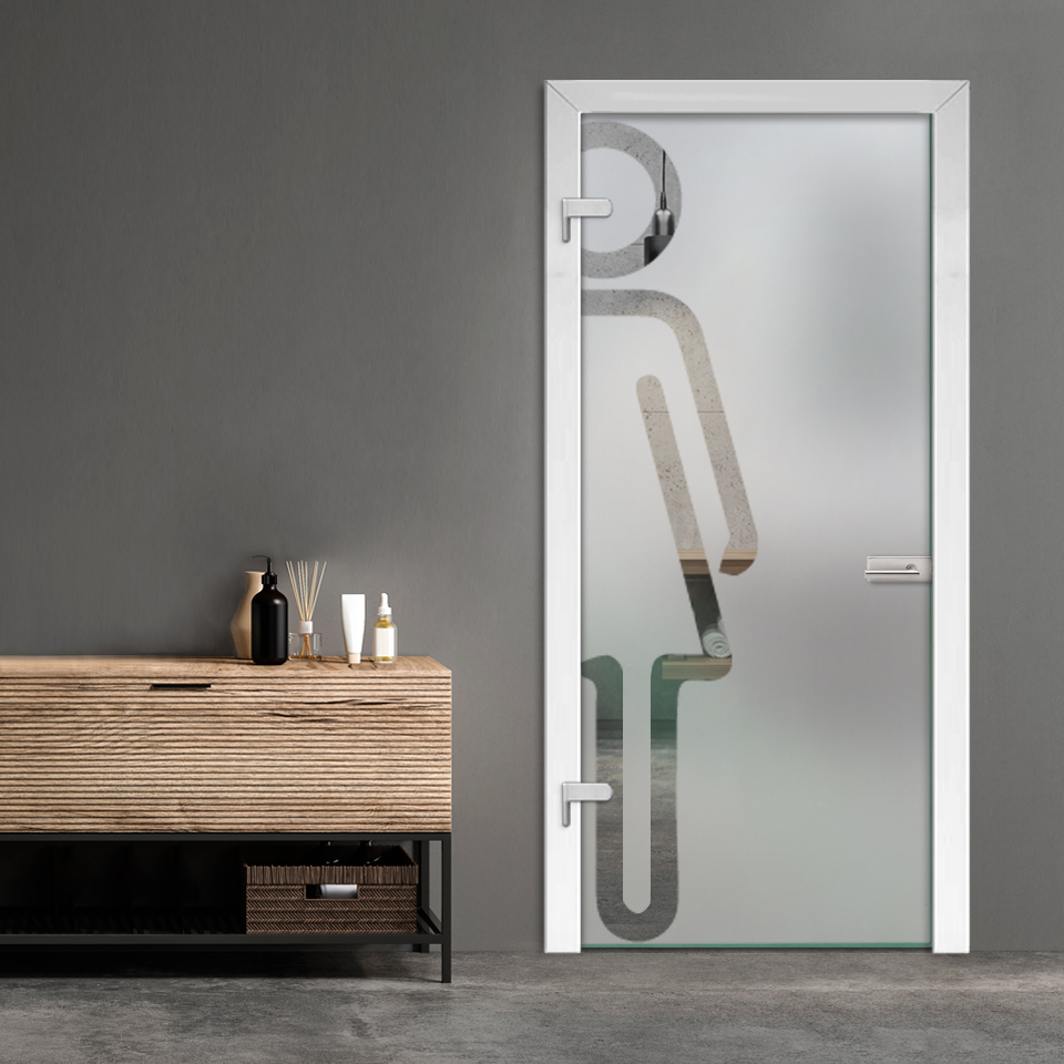 Restroom Women Hinged Glass Door