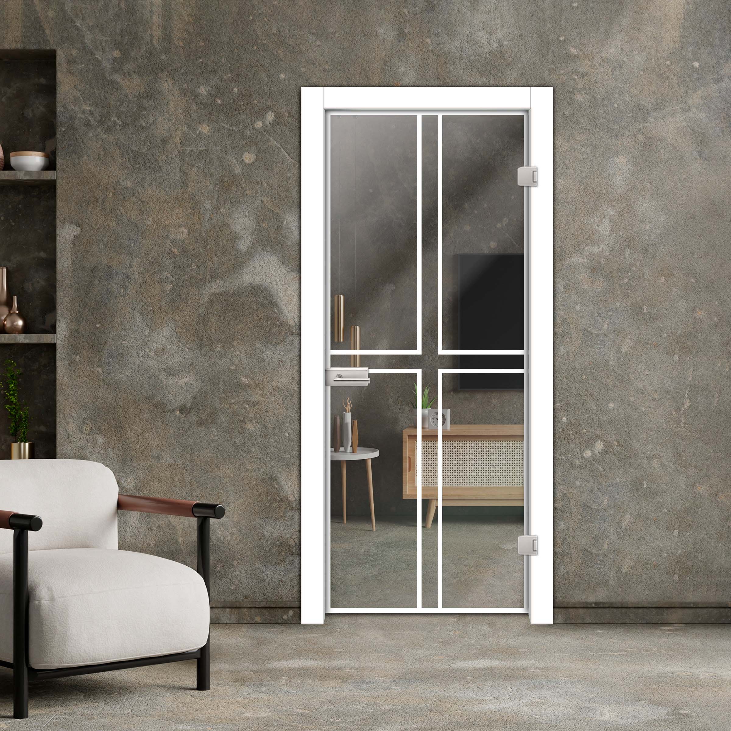 Industrial Style Frameless Hinged Glass Door IHGD-4217