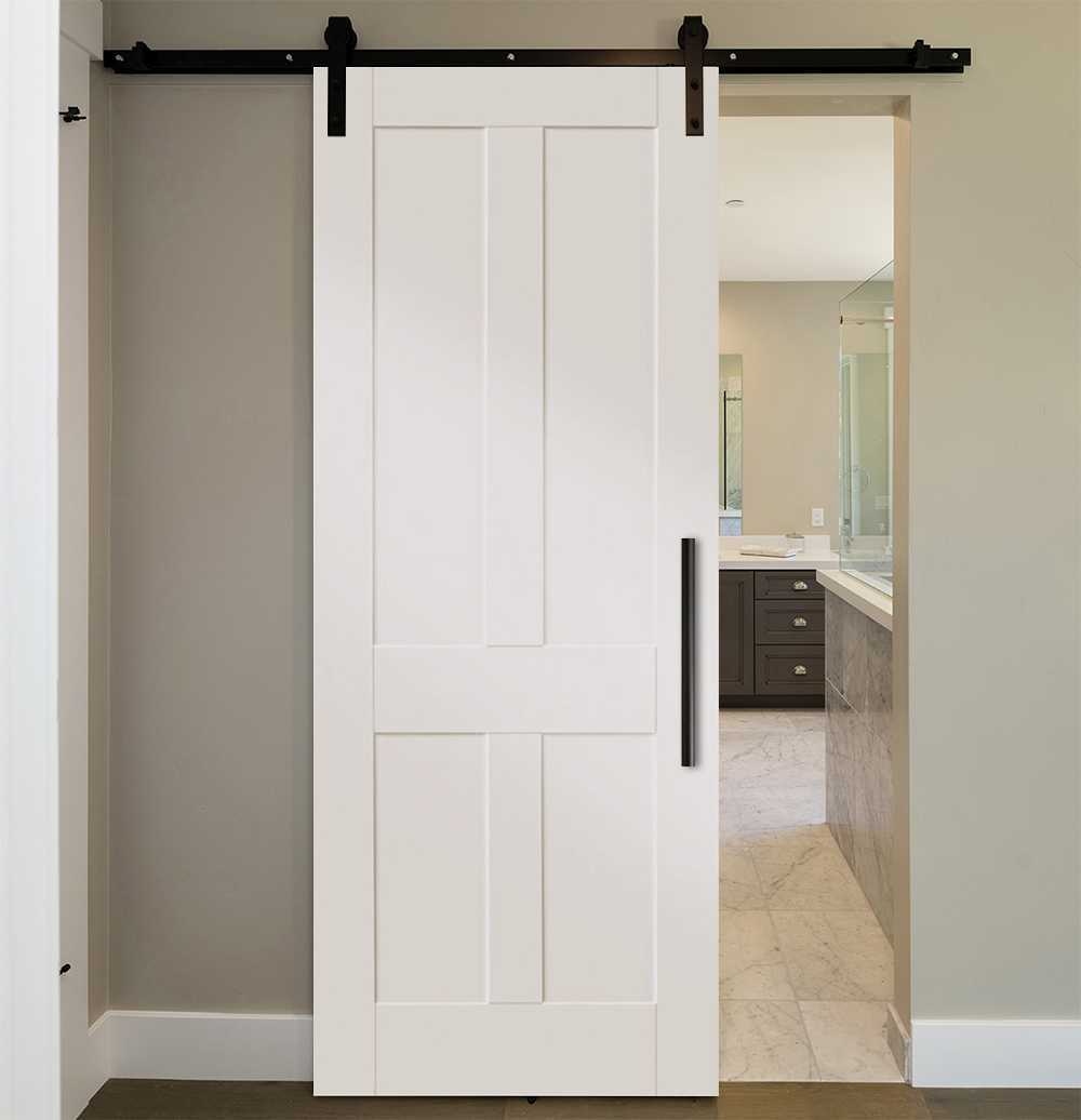 4 Vertical Panel Shaker Sliding Barn Door SSWD-3816