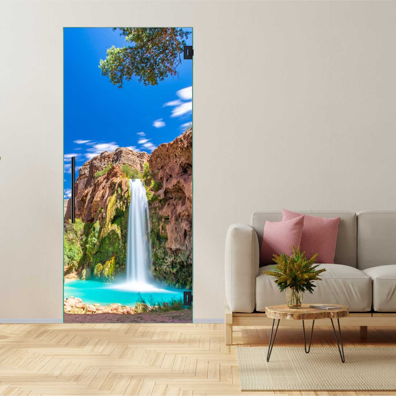 (Havasupai Waterfalls) Digital Printing Swing Glass Door DPSD-6307