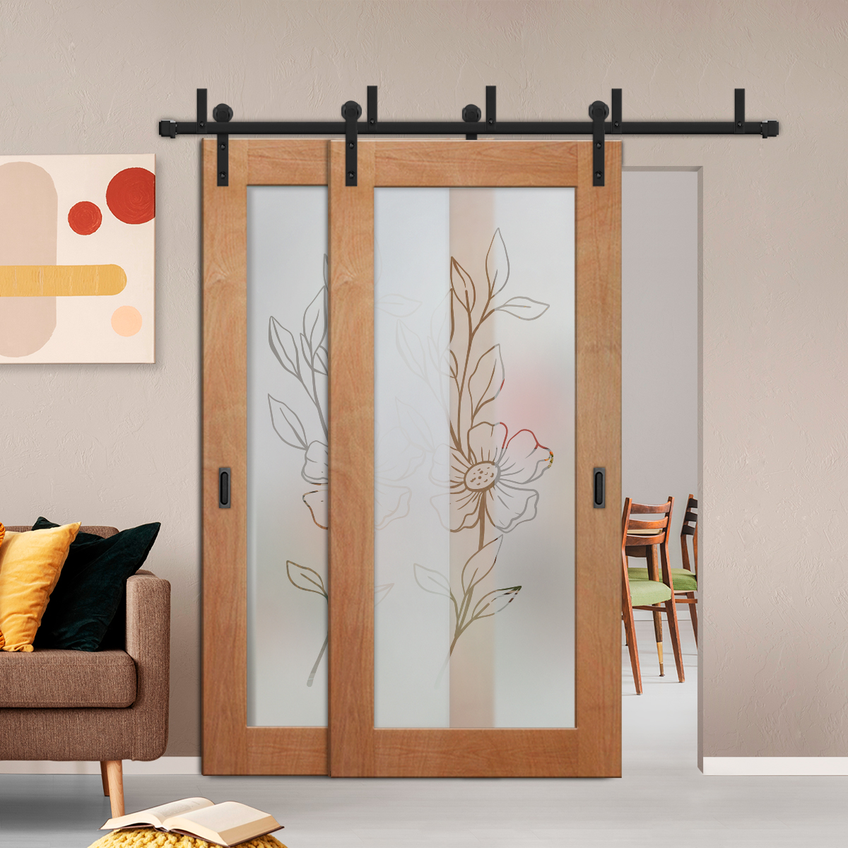 Sliding Barn Bypass Door (Model BGD-0040 Semi-Private)