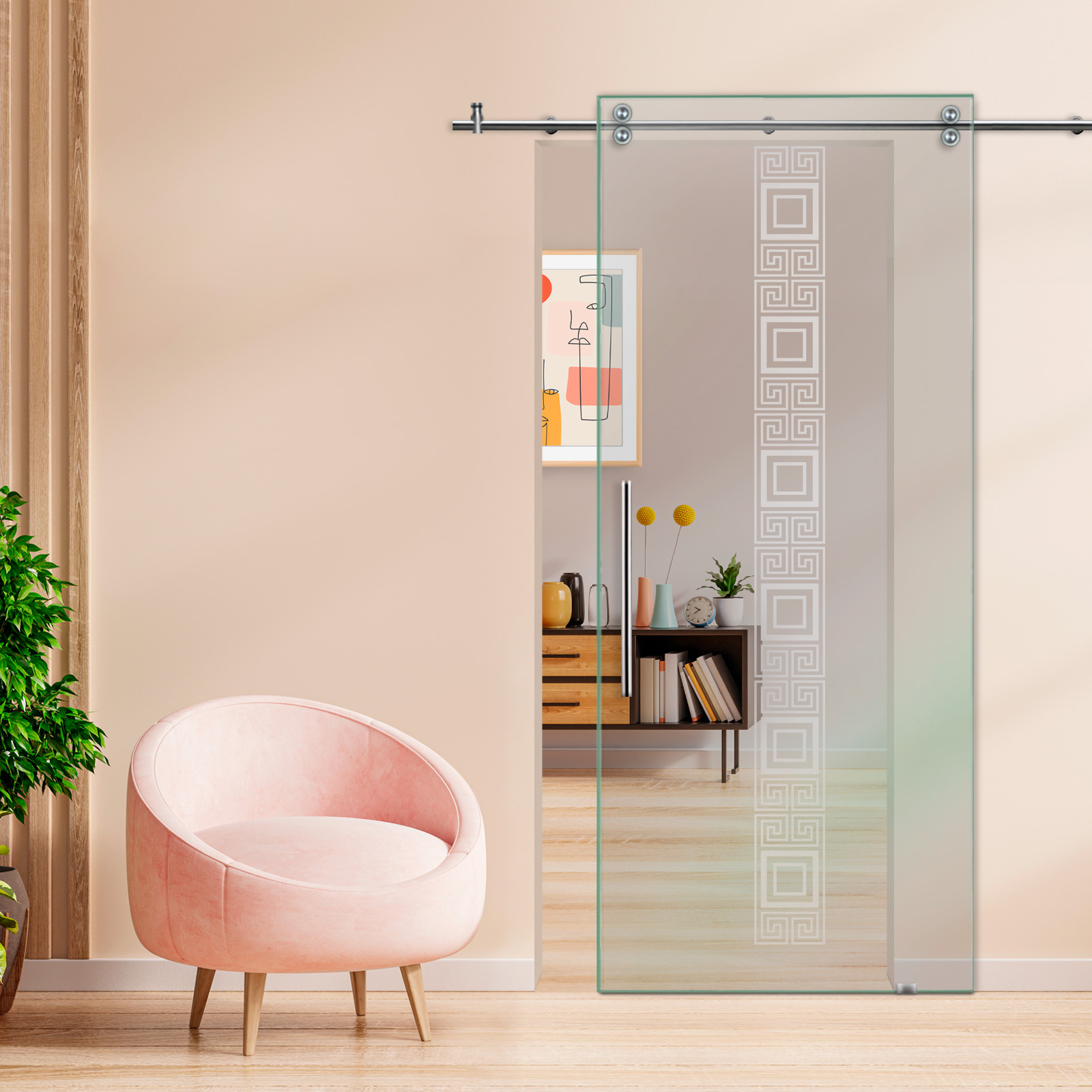Sliding Glass Barn Door (Non-private) T-Handle