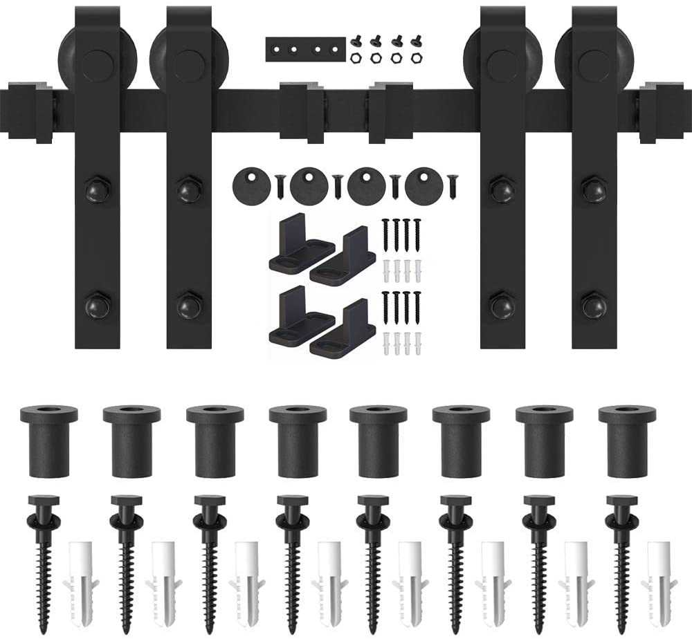 Closet Kit, Cabinet, with Hardware, Antique Style for Double Doors, Black Surface, Black