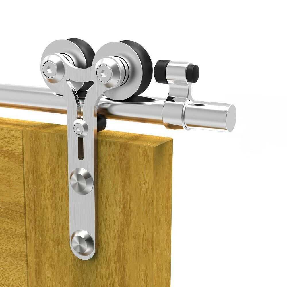  Stainless steel sliding system for wood barn doors
