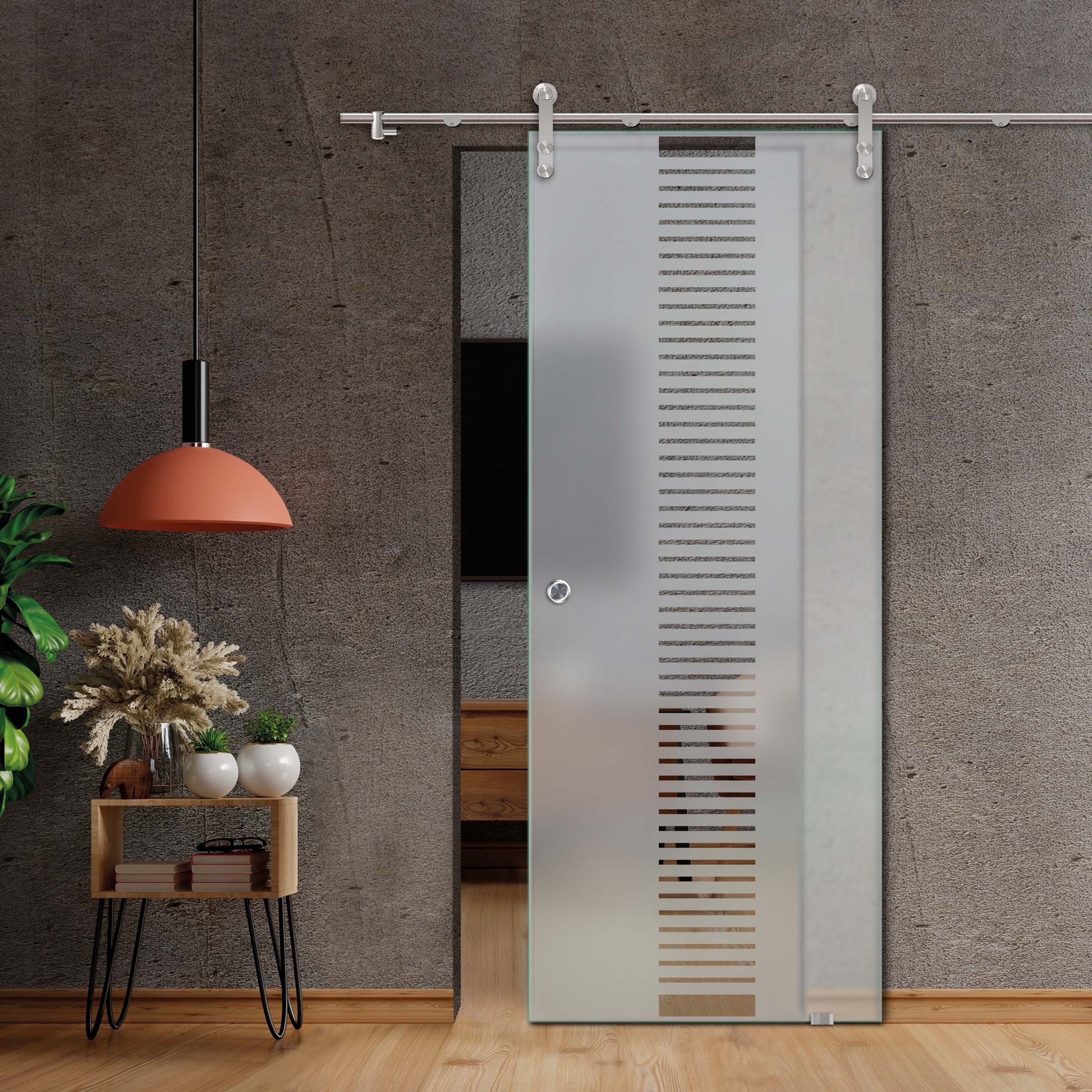 Sliding Glass Barn Door (Semi-private)