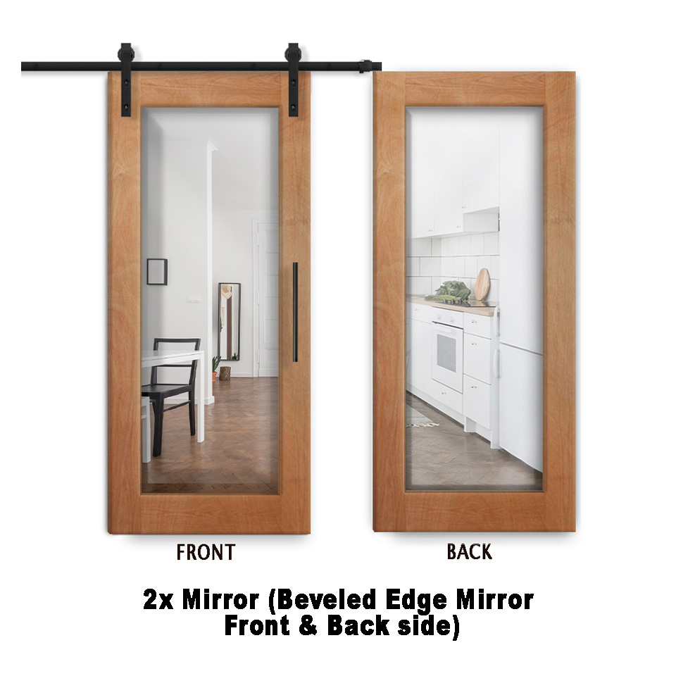 2 x Mirror (Beveled Edge Mirror Front & Back Side)