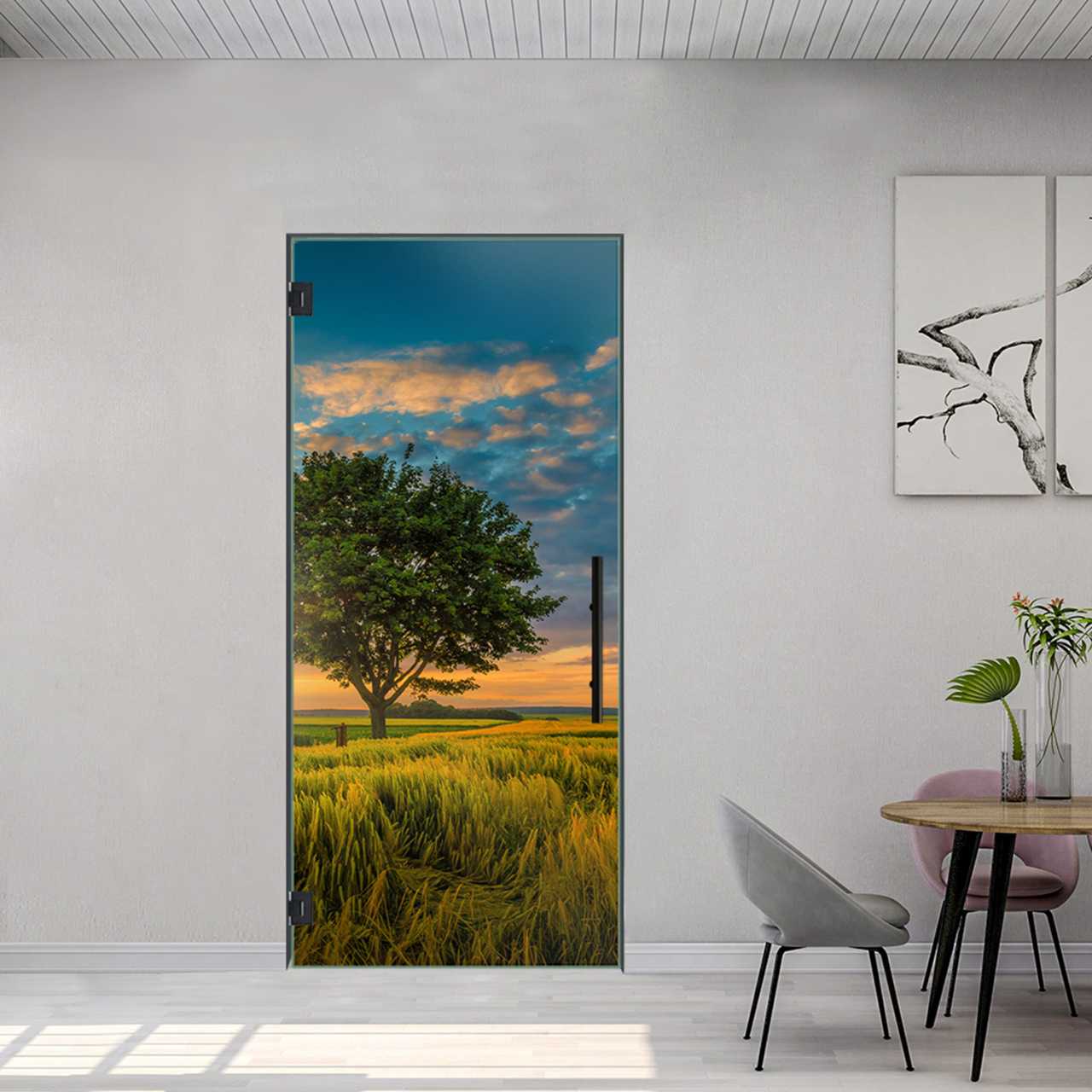 (Farm View) Digital Printing Swing Glass Door DPSD-5506