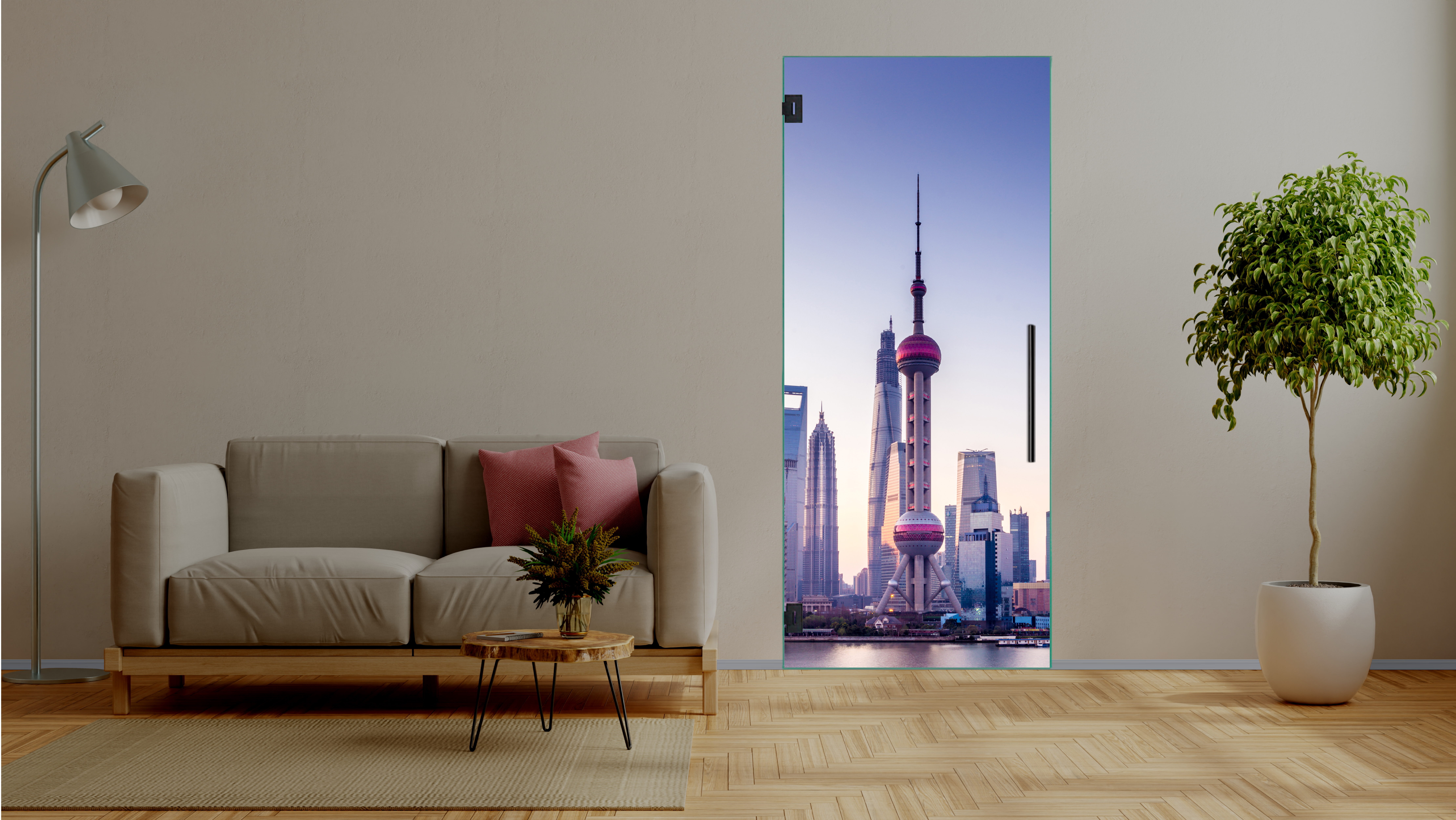 Digital Printing Swing Glass Door T-Handler