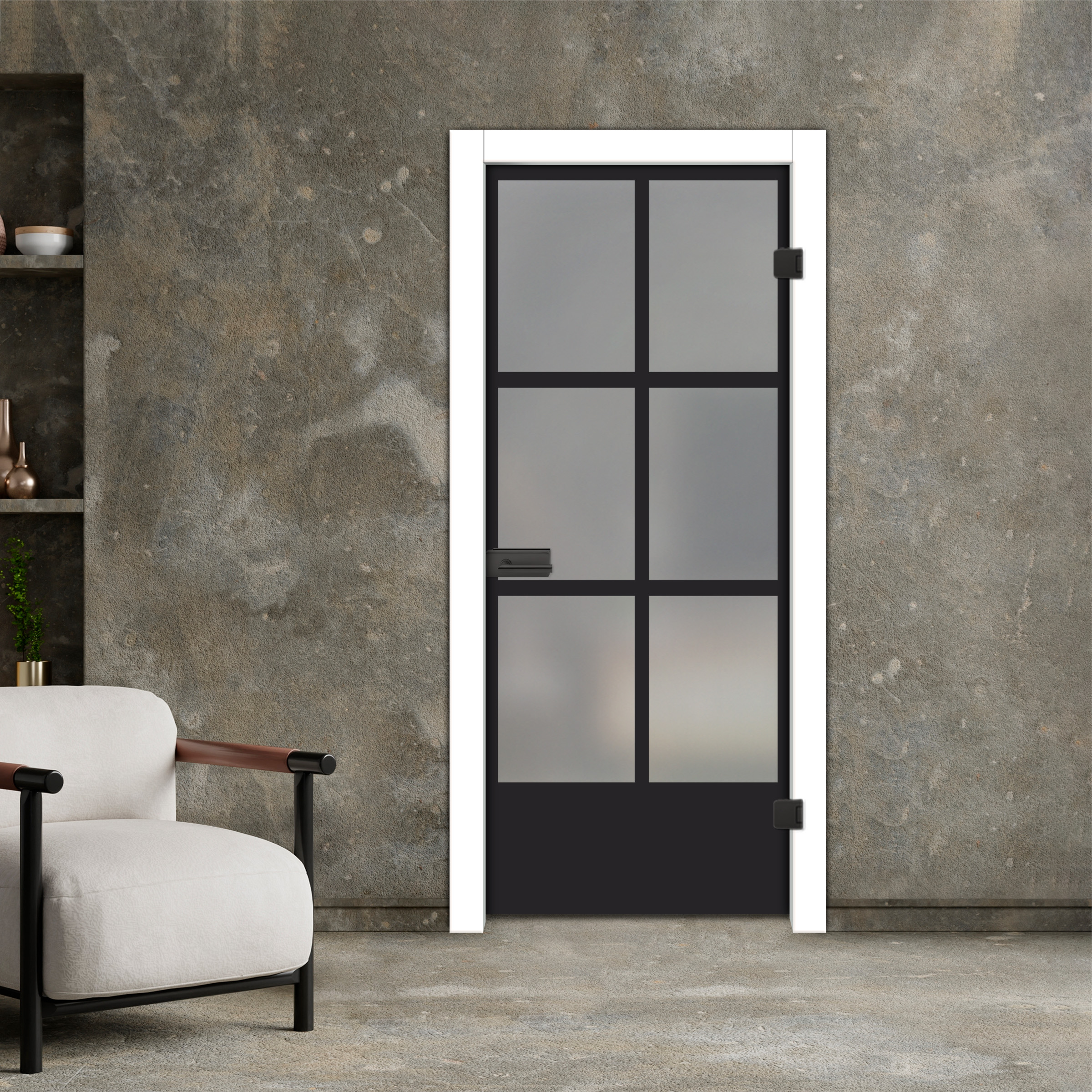 Frameless Industrial Style Hinged Glass Door IHGD-5415
