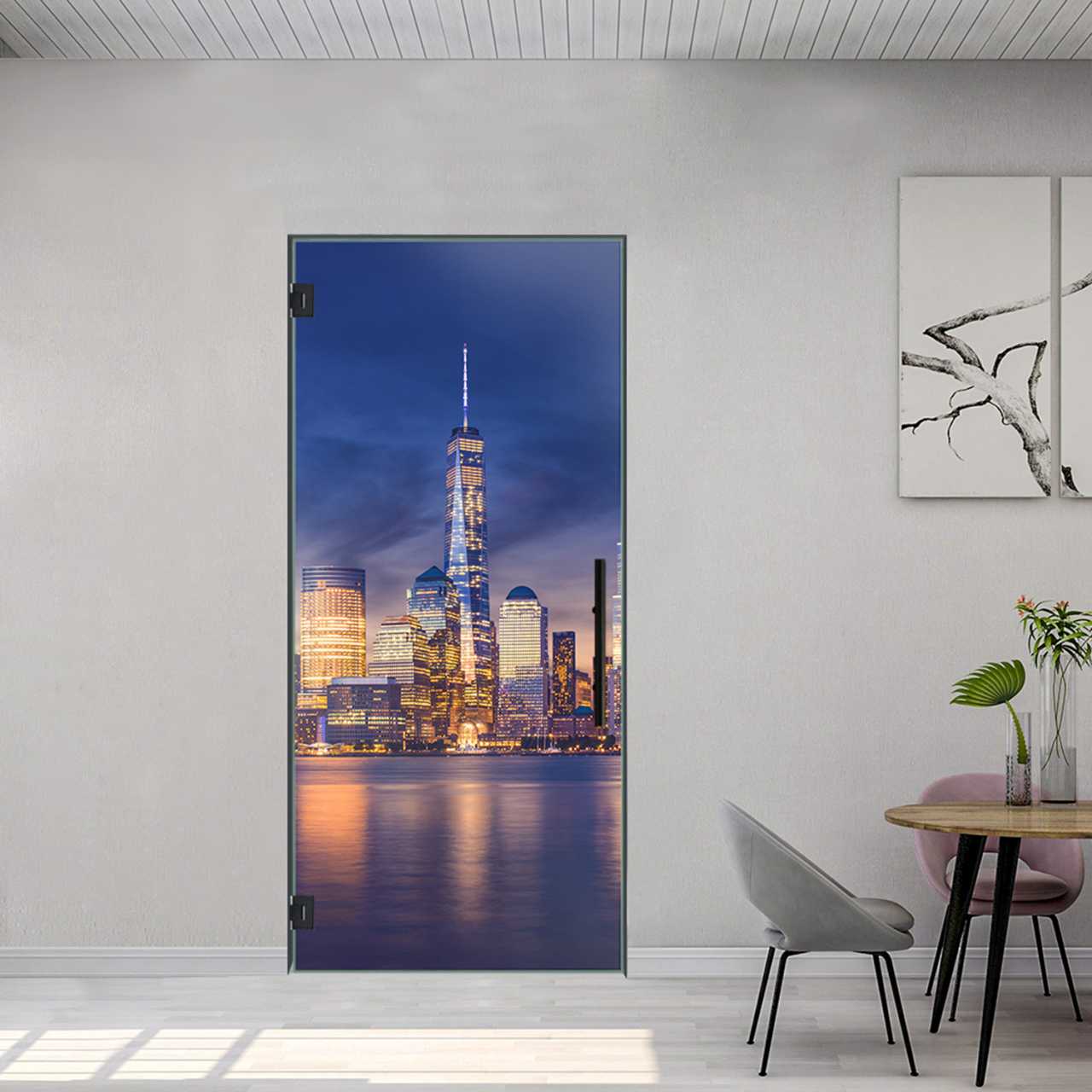 (New York Manhattan) Digital Printing Swing Glass Door DPSD-5499