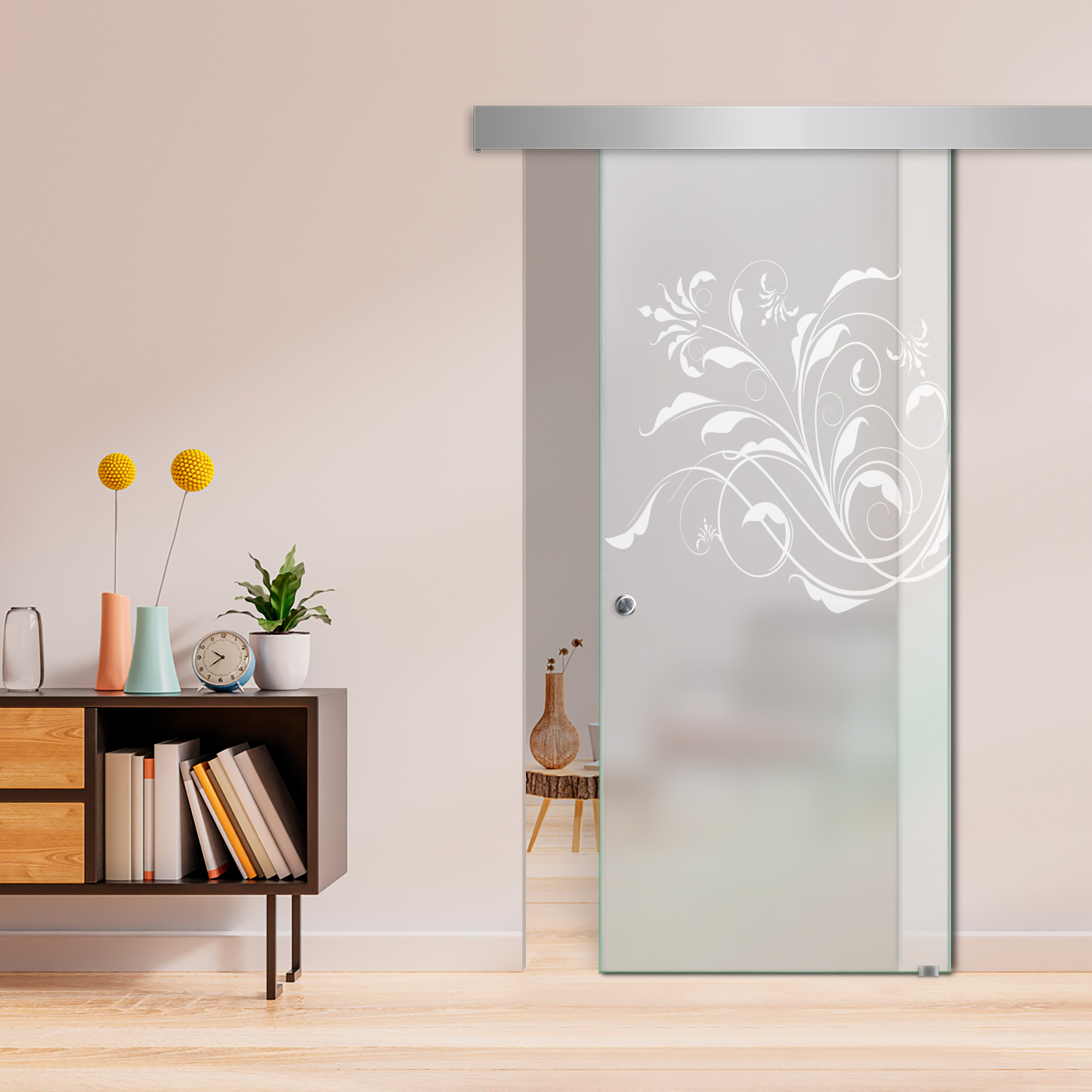 Sliding Glass Barn Door  ALU100 (Full Private)