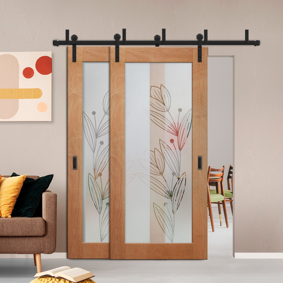 Sliding Barn Bypass Door (Model BGD-0017 Semi-Private)