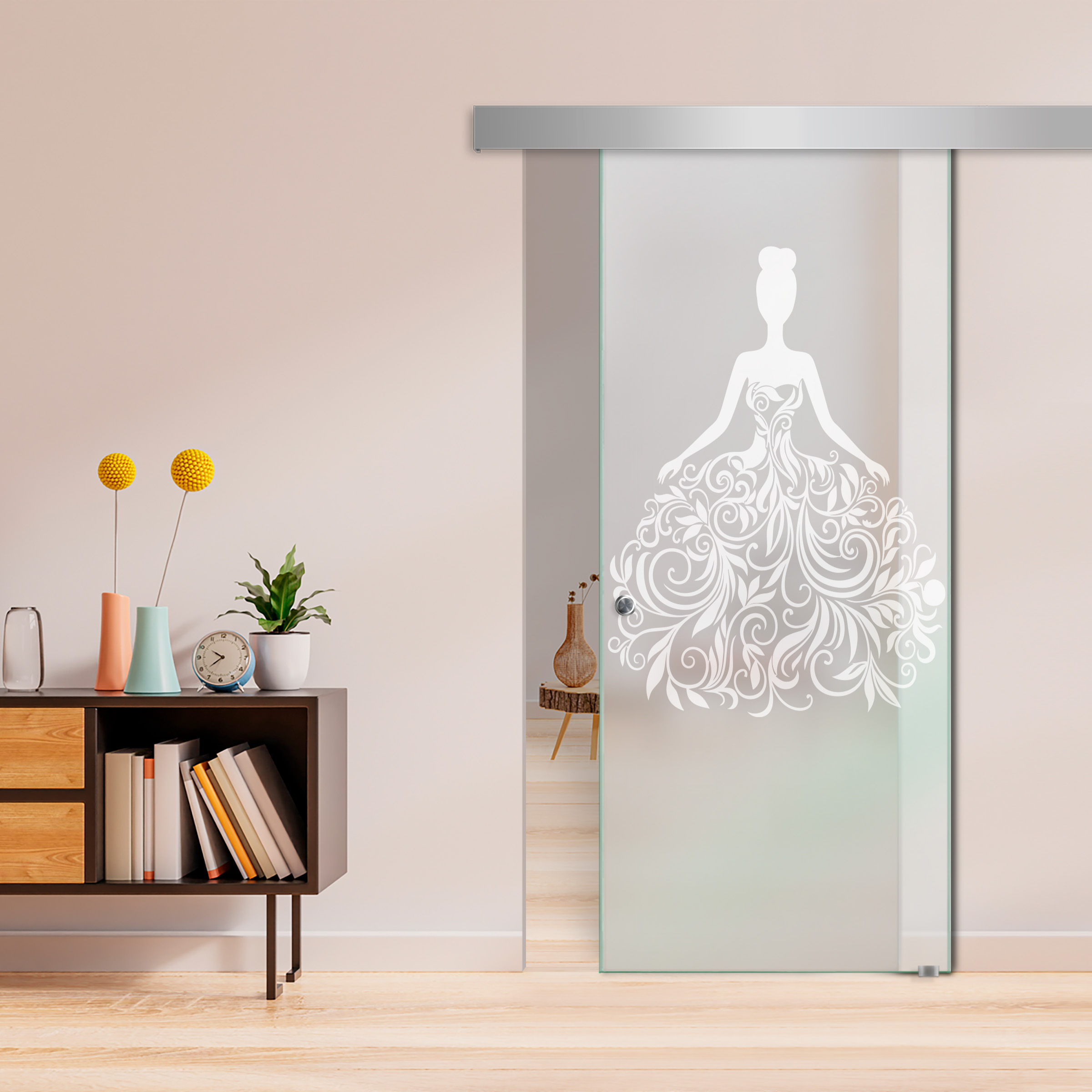 Sliding Glass Barn Door  ALU100 (Full Private)