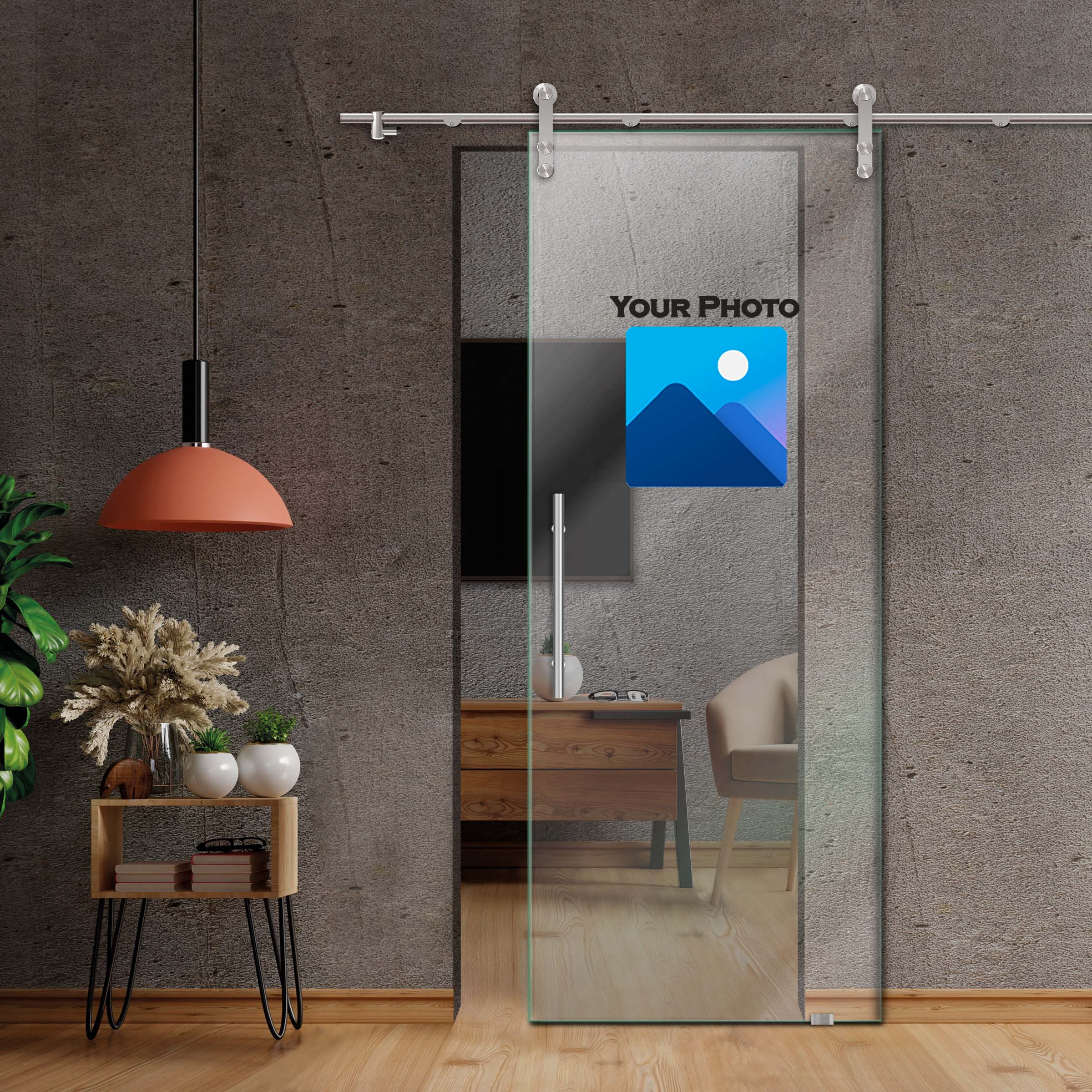 Sliding Glass Barn Door (Non-private) T-Handle