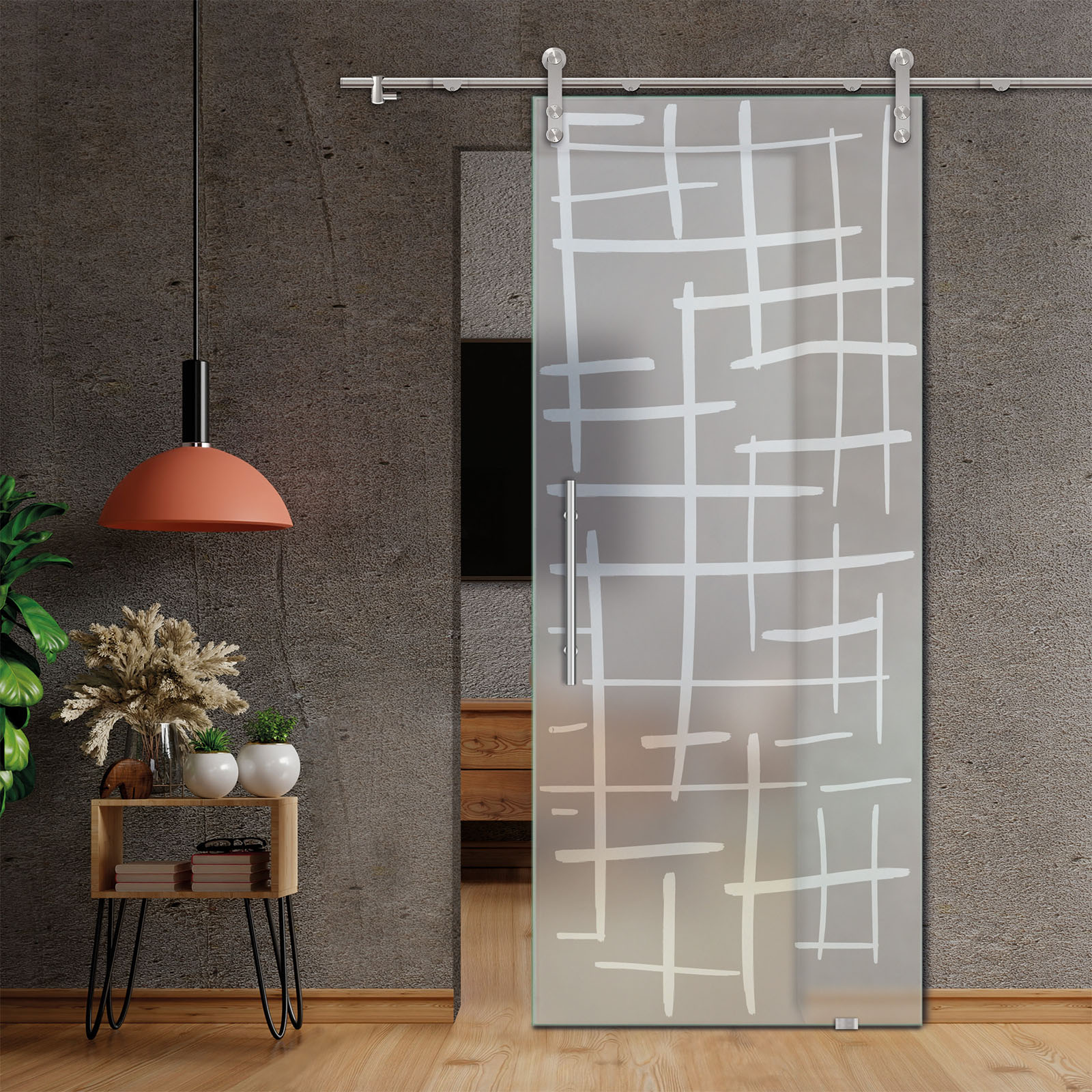 Sliding Glass Barn Door (Full-private)