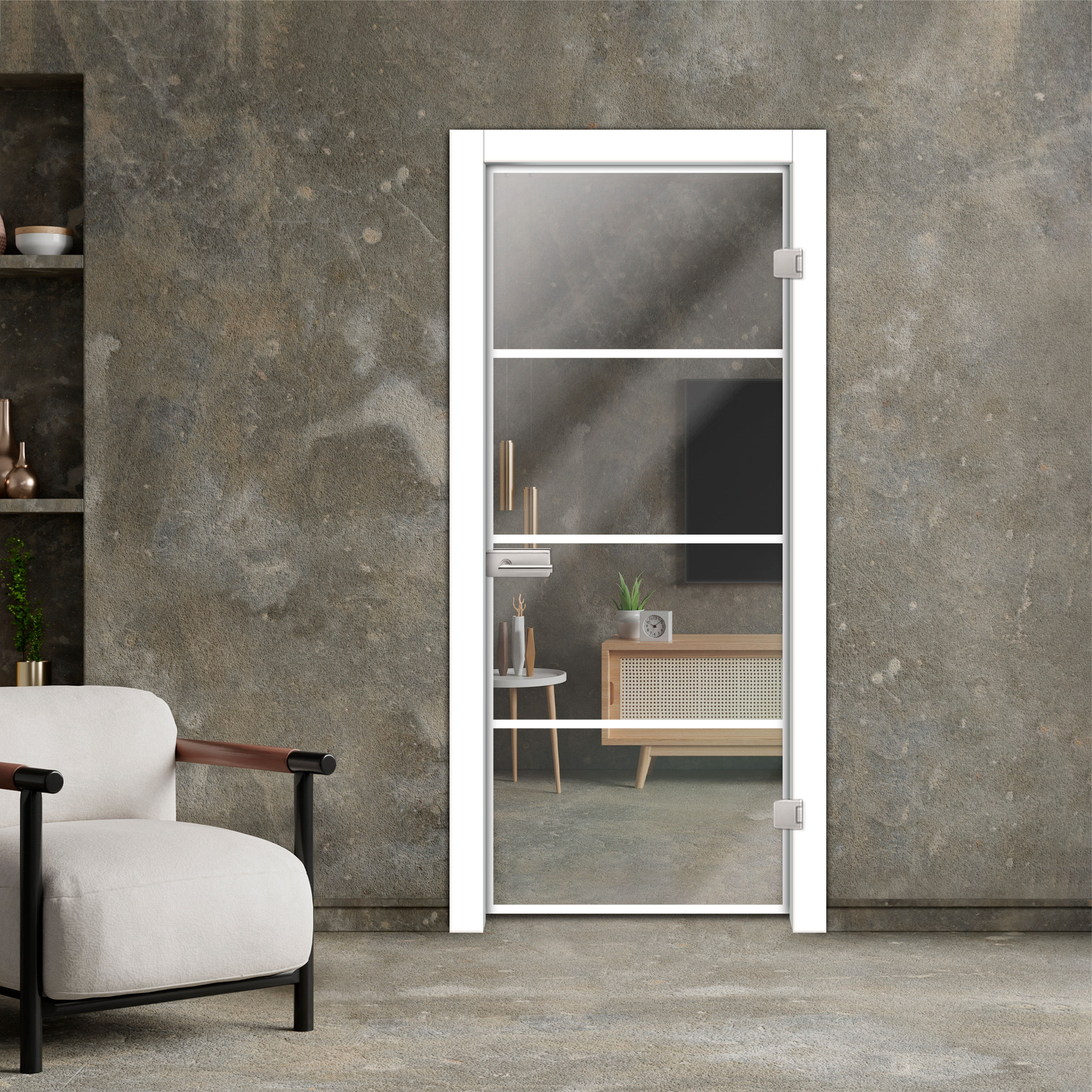Industrial Style Frameless Hinged Glass Door IHGD-5317