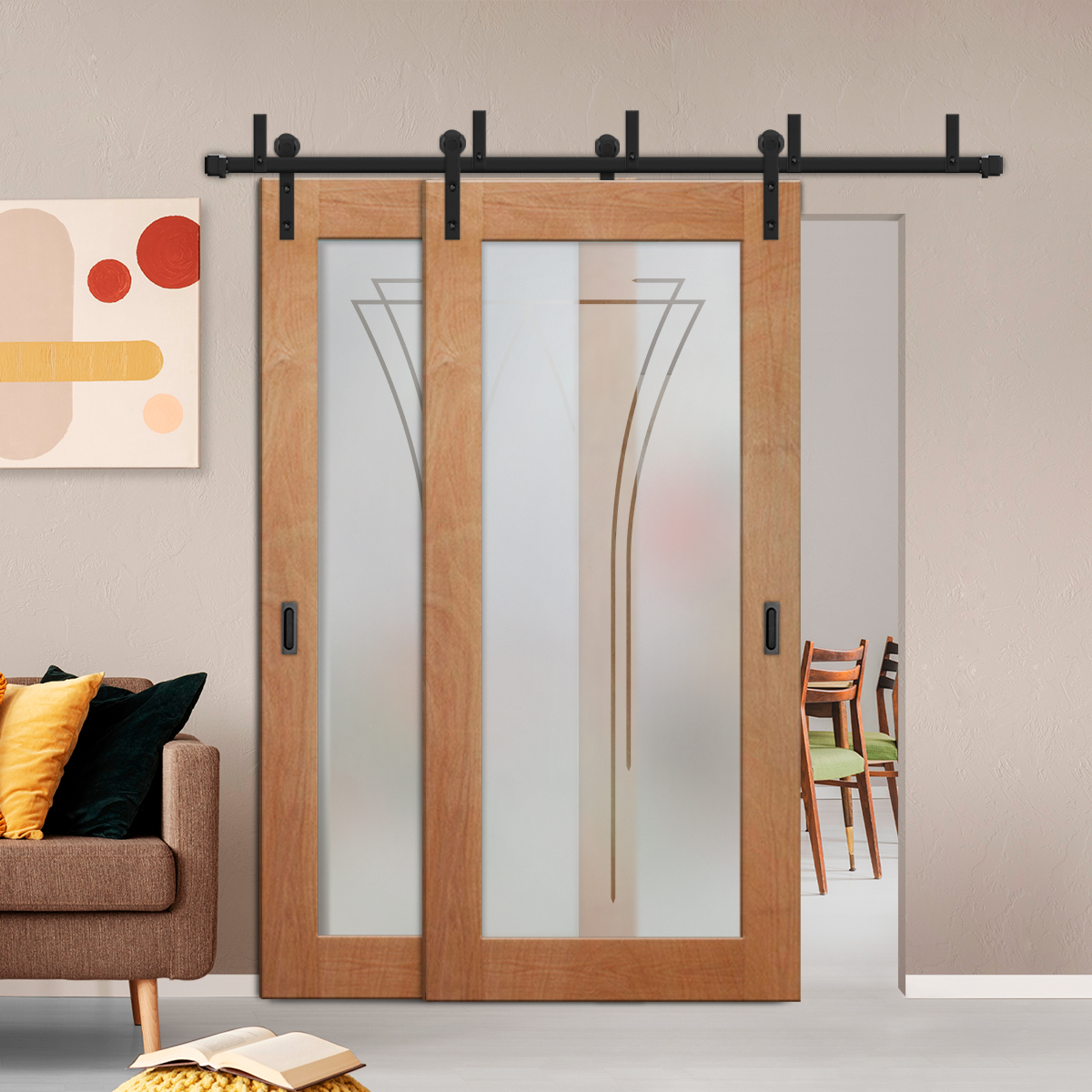 Sliding Barn Bypass Door (Model BGD-0011 Semi-Private)