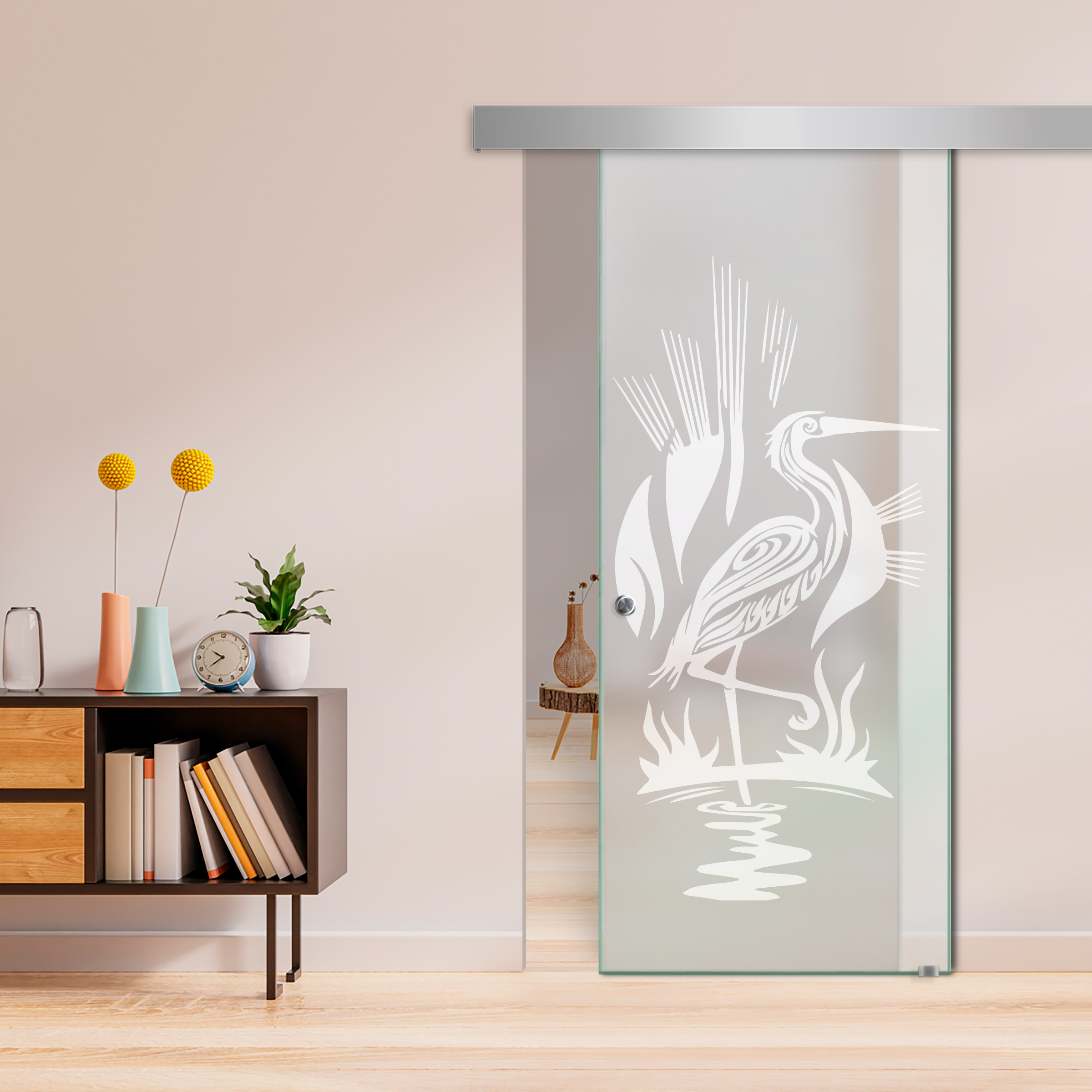 Sliding Glass Barn Door  ALU100 (Full Private)