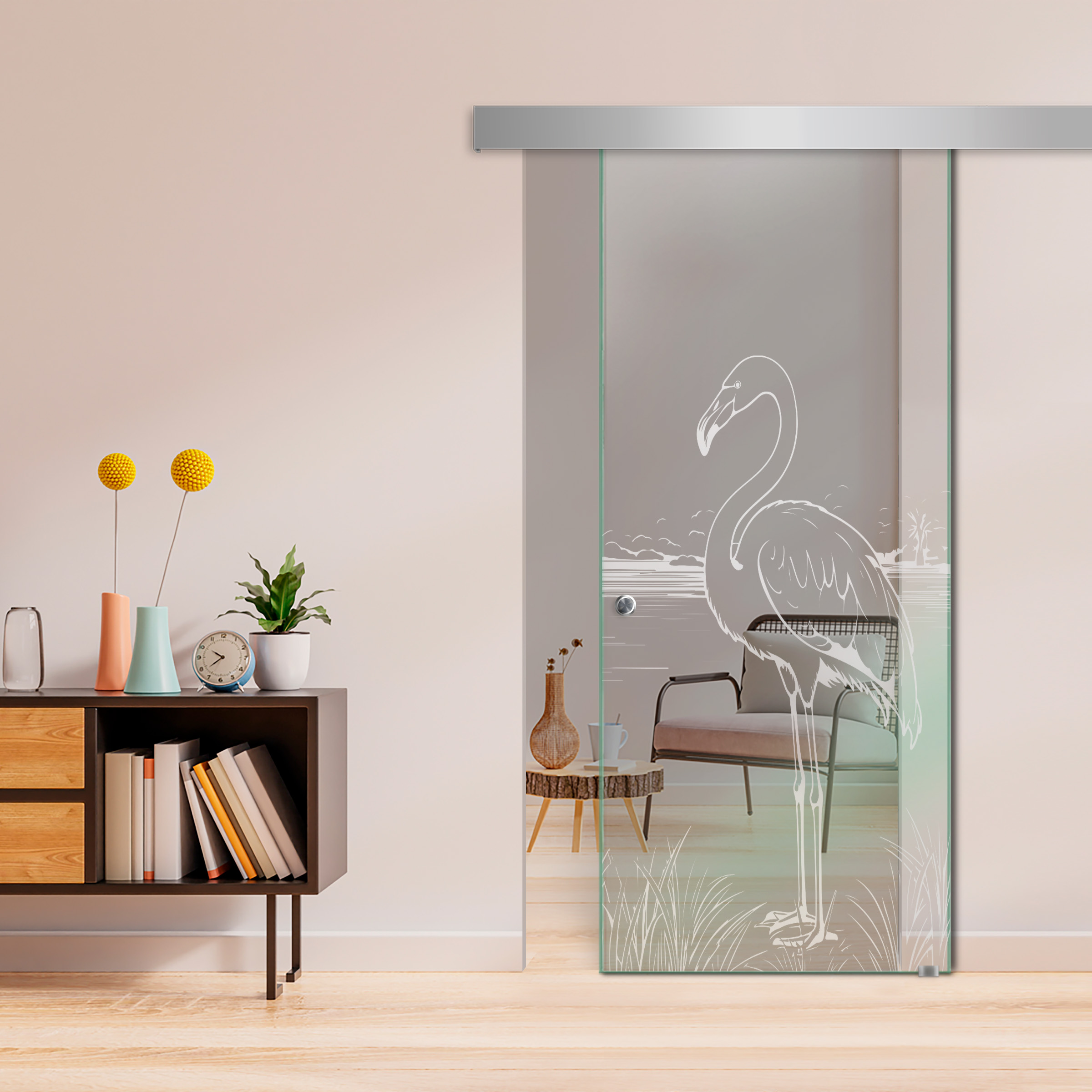 Sliding Glass Barn Door  ALU100 (Non Private)