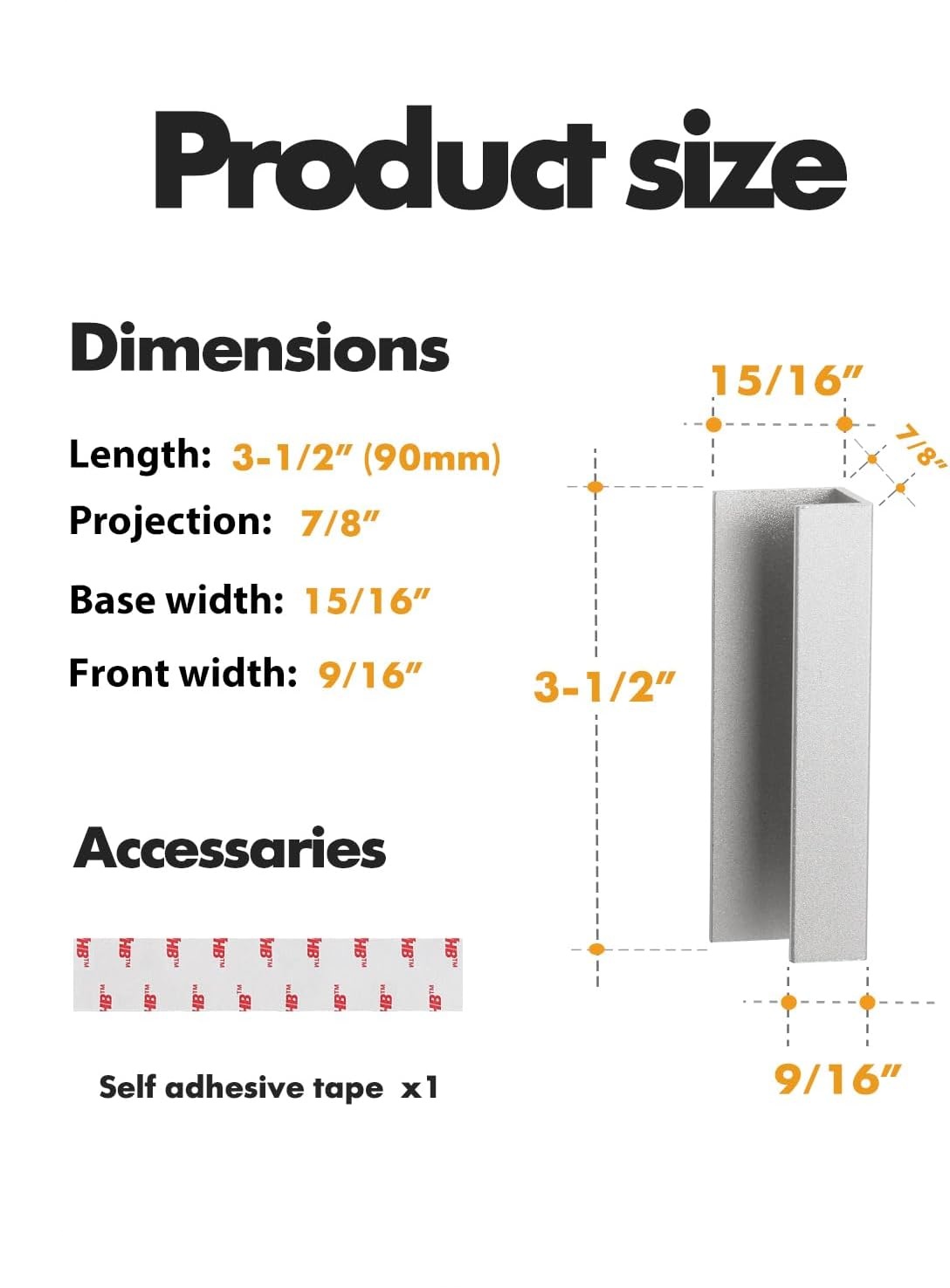 2 Pack Adhesive Door Pulls Aluminum Handles for Sliding Doors