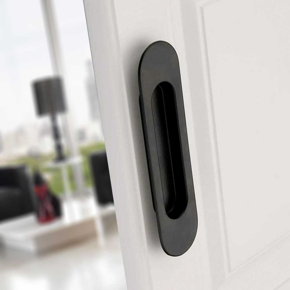 Black Steel Recessed Grip Handles