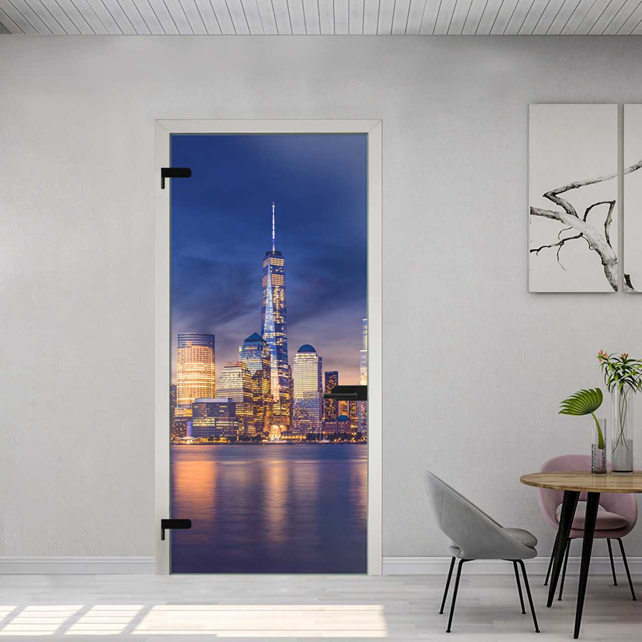(New York Manhattan) Digital Printing Hinged Glass Door DPHGD-6140