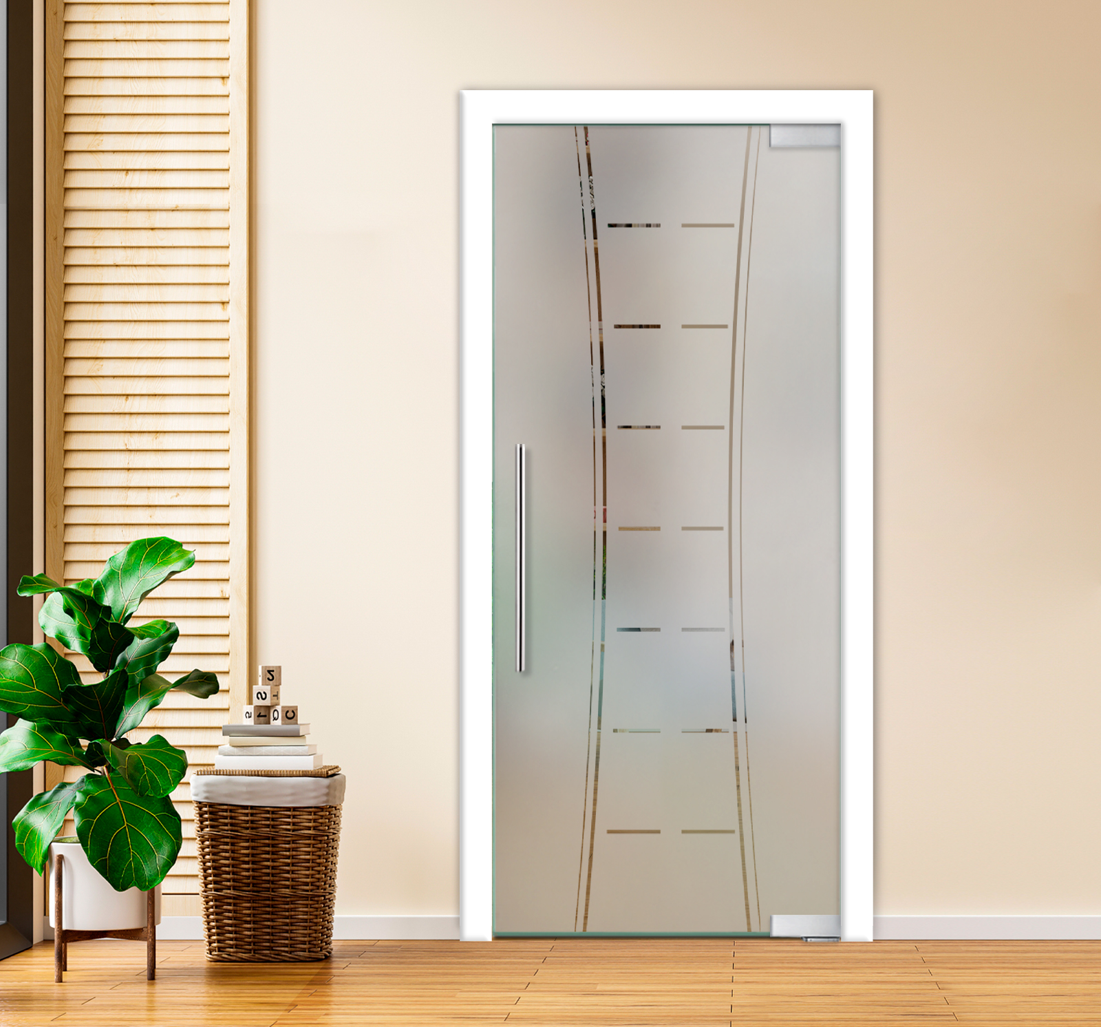 Pivot Glass Door (Model PD-0003 Semi-Private) with Handle Bar