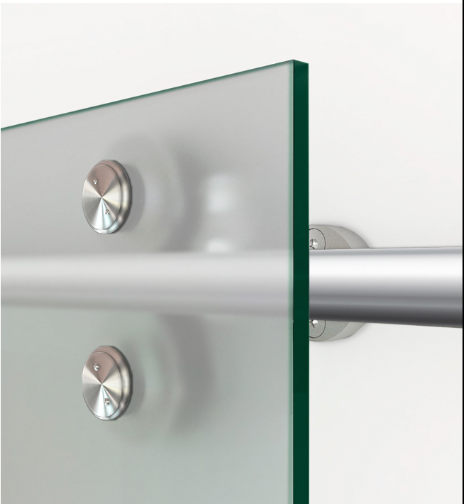 V2000 Stainless Steel Sliding Glass Barn Door Hardware Kit 79"