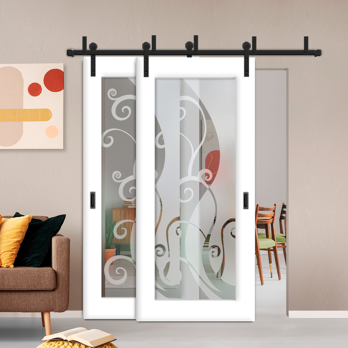 sliding Barn Bypass Door (Model BGD-0018 Non-Private)