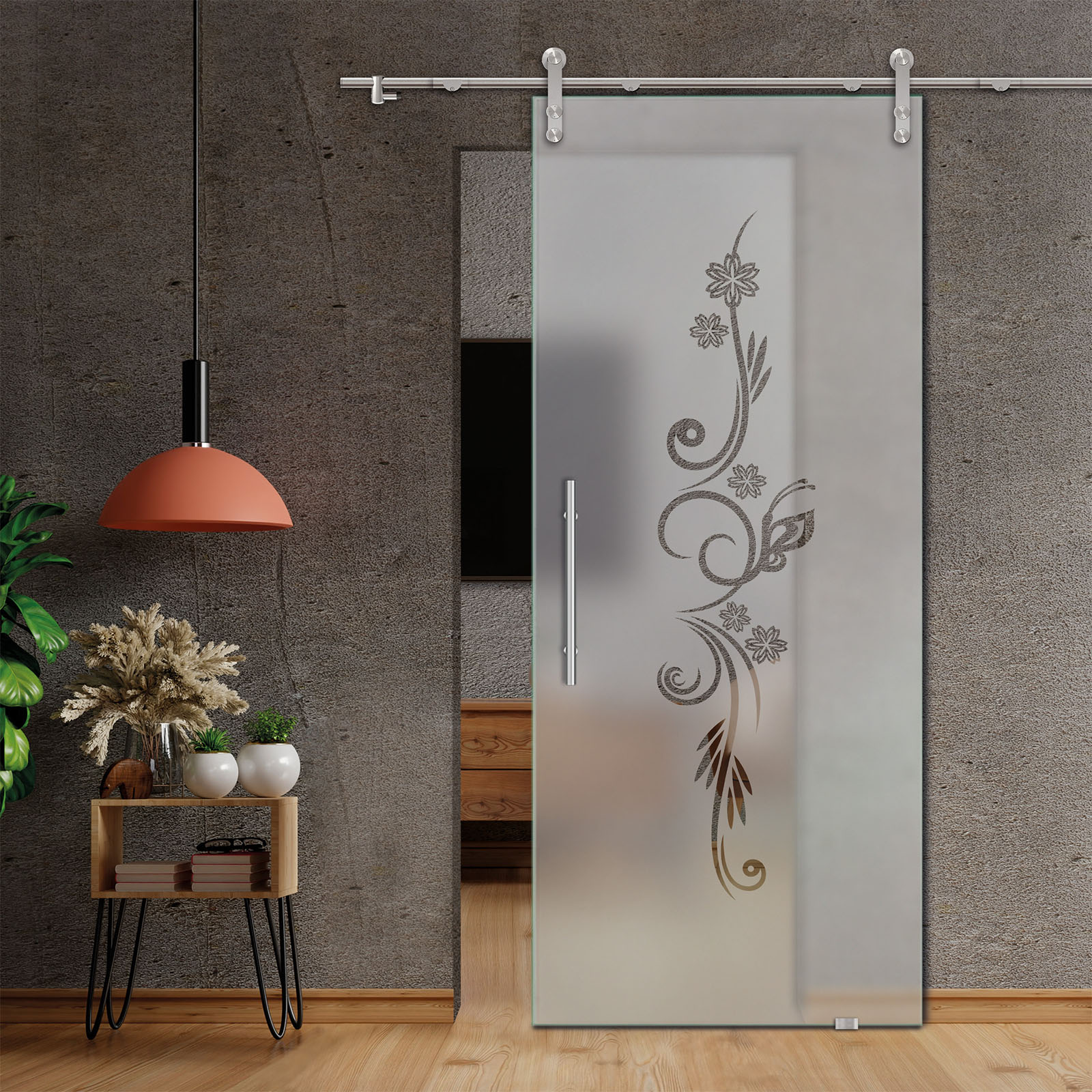Sliding Glass Barn Door (Semi-private) T-Handle